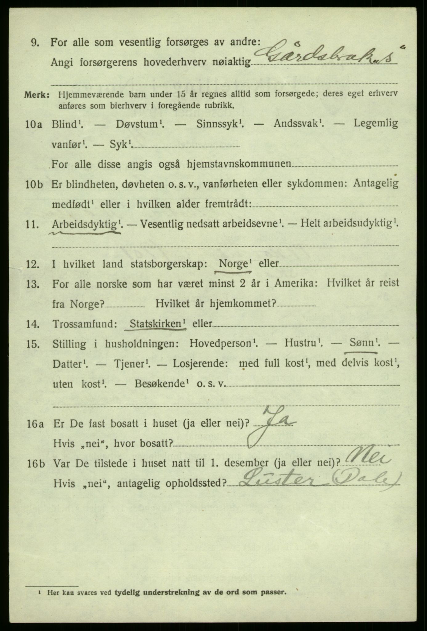 SAB, 1920 census for Luster, 1920, p. 1587