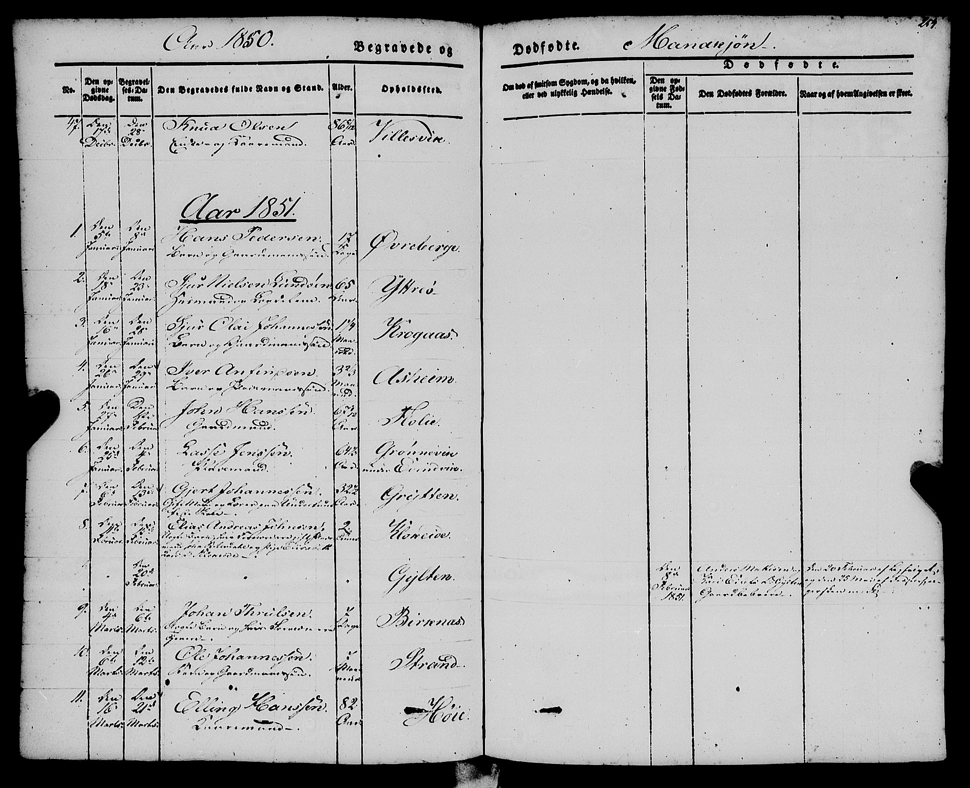 Gulen sokneprestembete, SAB/A-80201/H/Haa/Haaa/L0021: Parish register (official) no. A 21, 1848-1858, p. 254