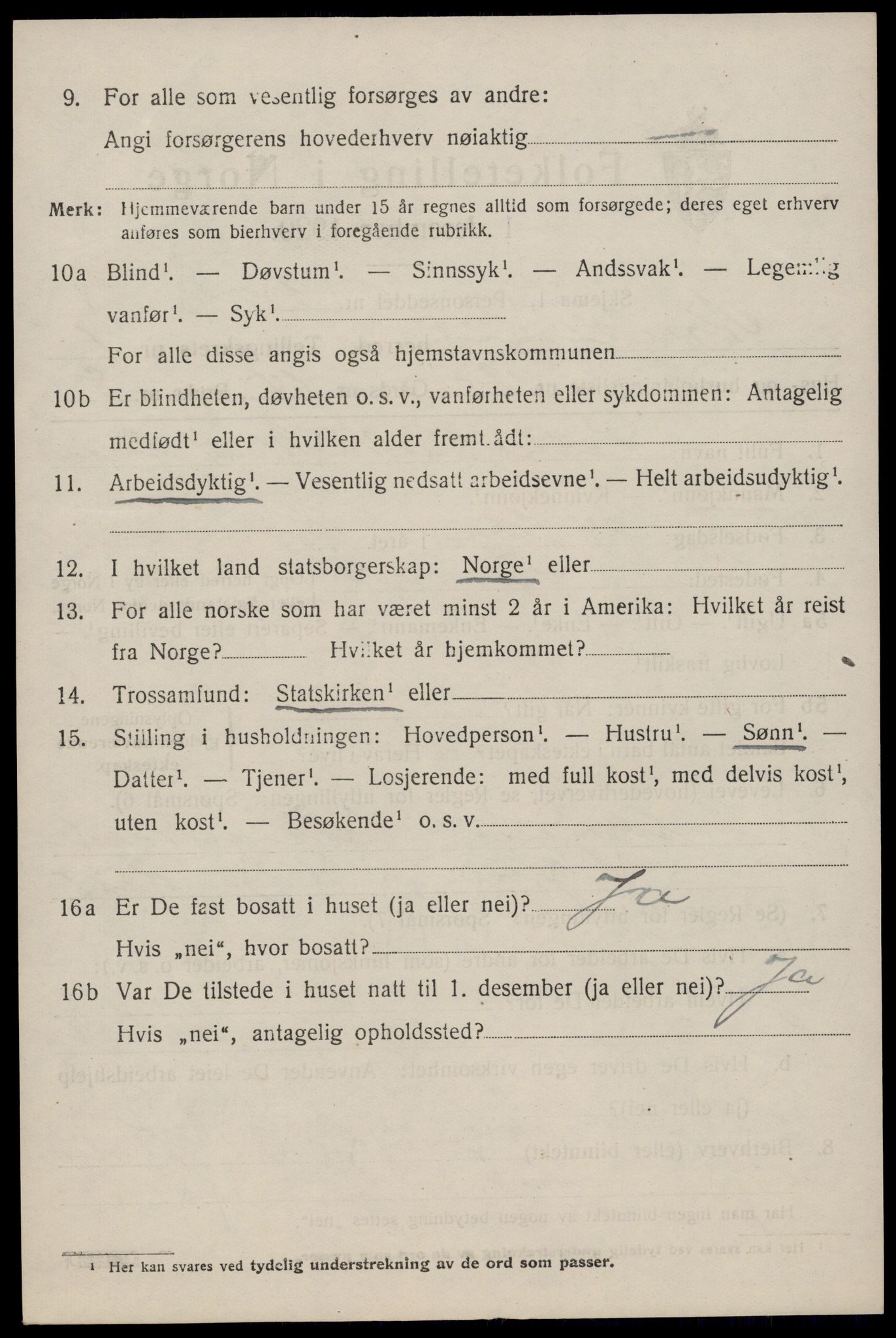 SAKO, 1920 census for Kviteseid, 1920, p. 1640