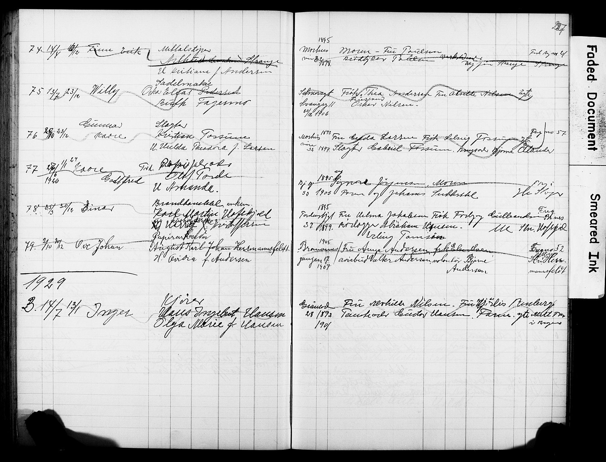 Strømsø kirkebøker, SAKO/A-246/Y/Ya/L0007: Parish register draft no. I 7, 1915-1932, p. 227