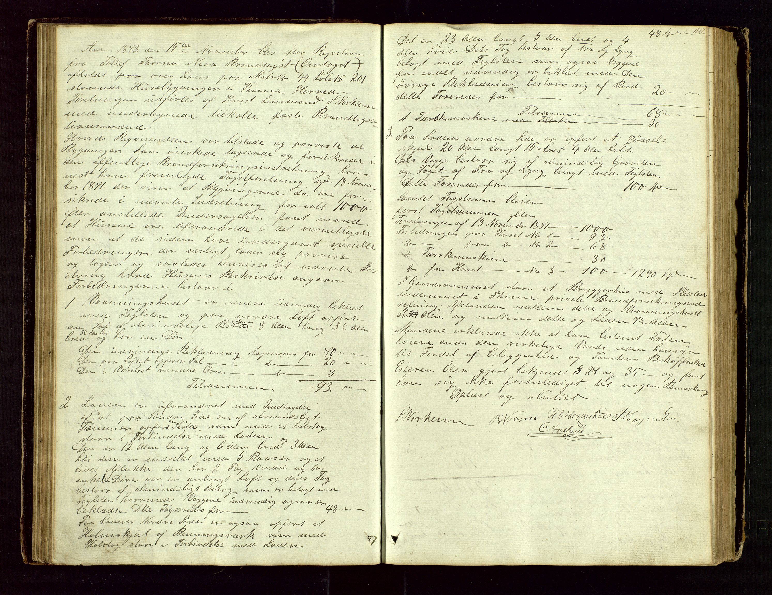Time lensmannskontor, AV/SAST-A-100420/Goa/L0001: "Brandtaxations-Protocol for Houglands Thinglaug", 1846-1904, p. 59b-60a