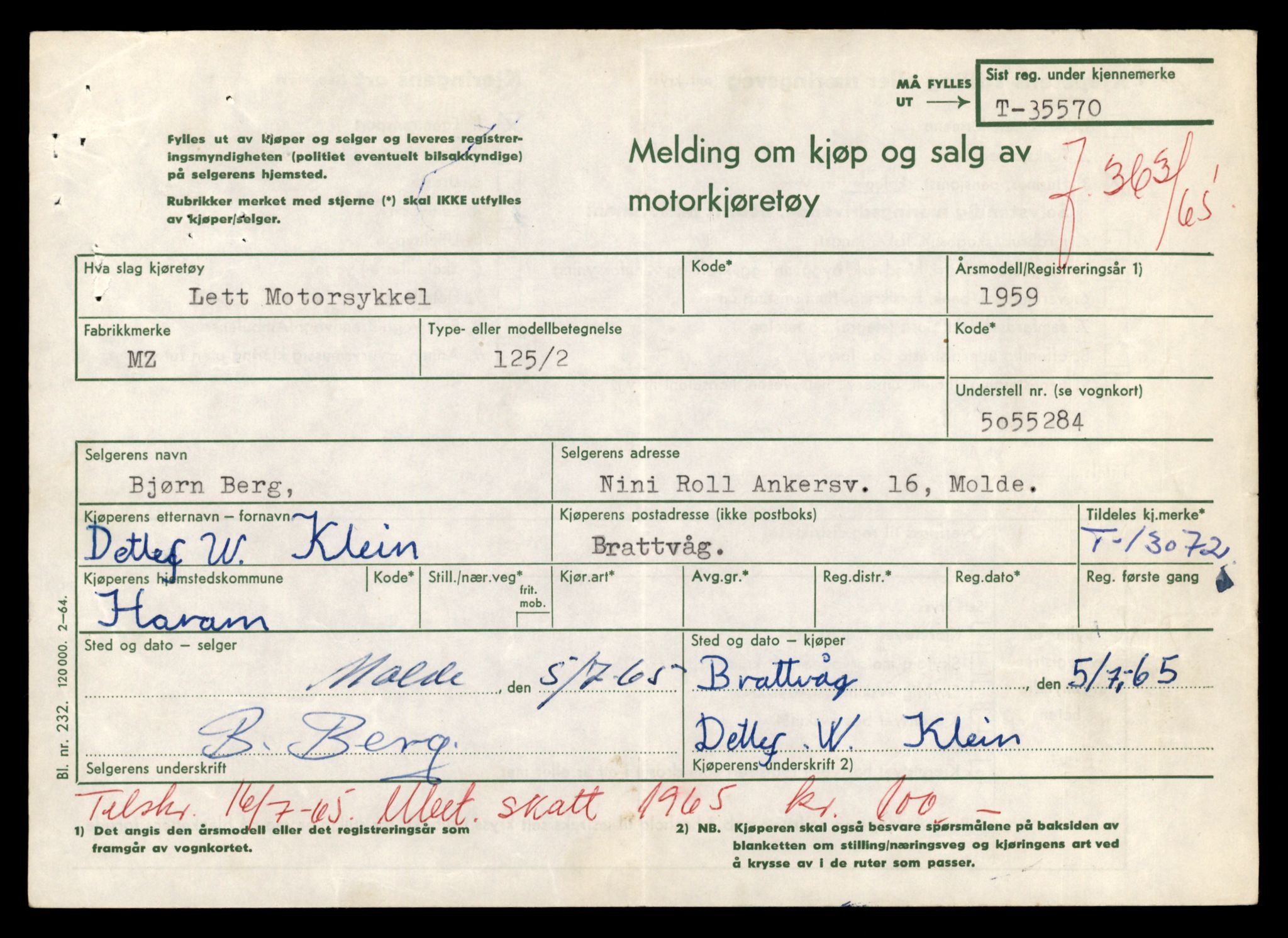 Møre og Romsdal vegkontor - Ålesund trafikkstasjon, AV/SAT-A-4099/F/Fe/L0037: Registreringskort for kjøretøy T 13031 - T 13179, 1927-1998, p. 849