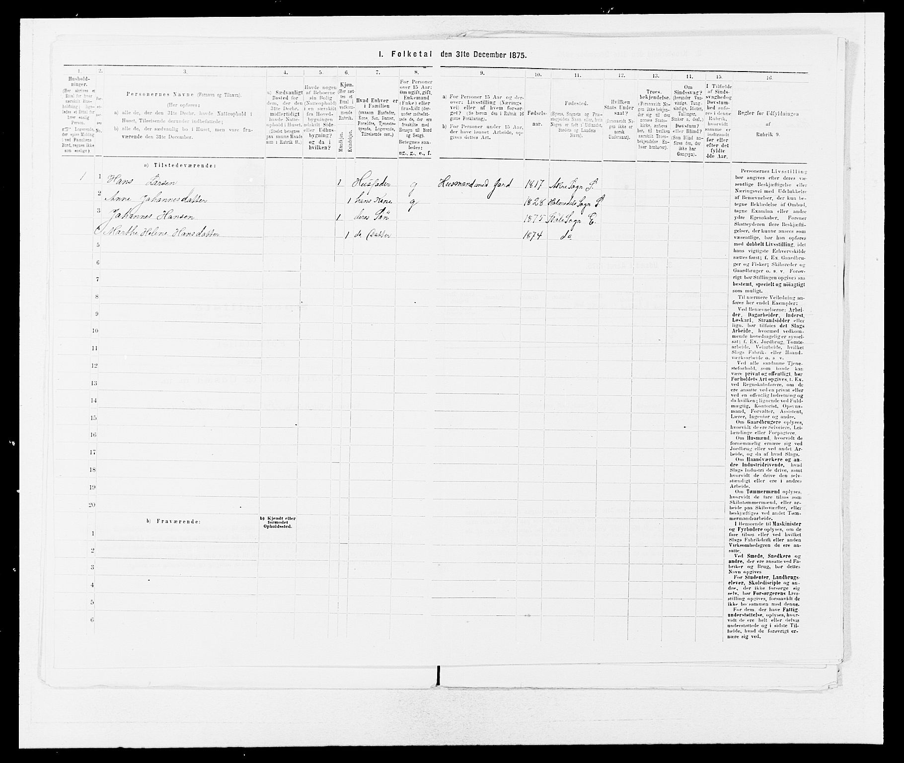 SAB, 1875 census for 1211P Etne, 1875, p. 637