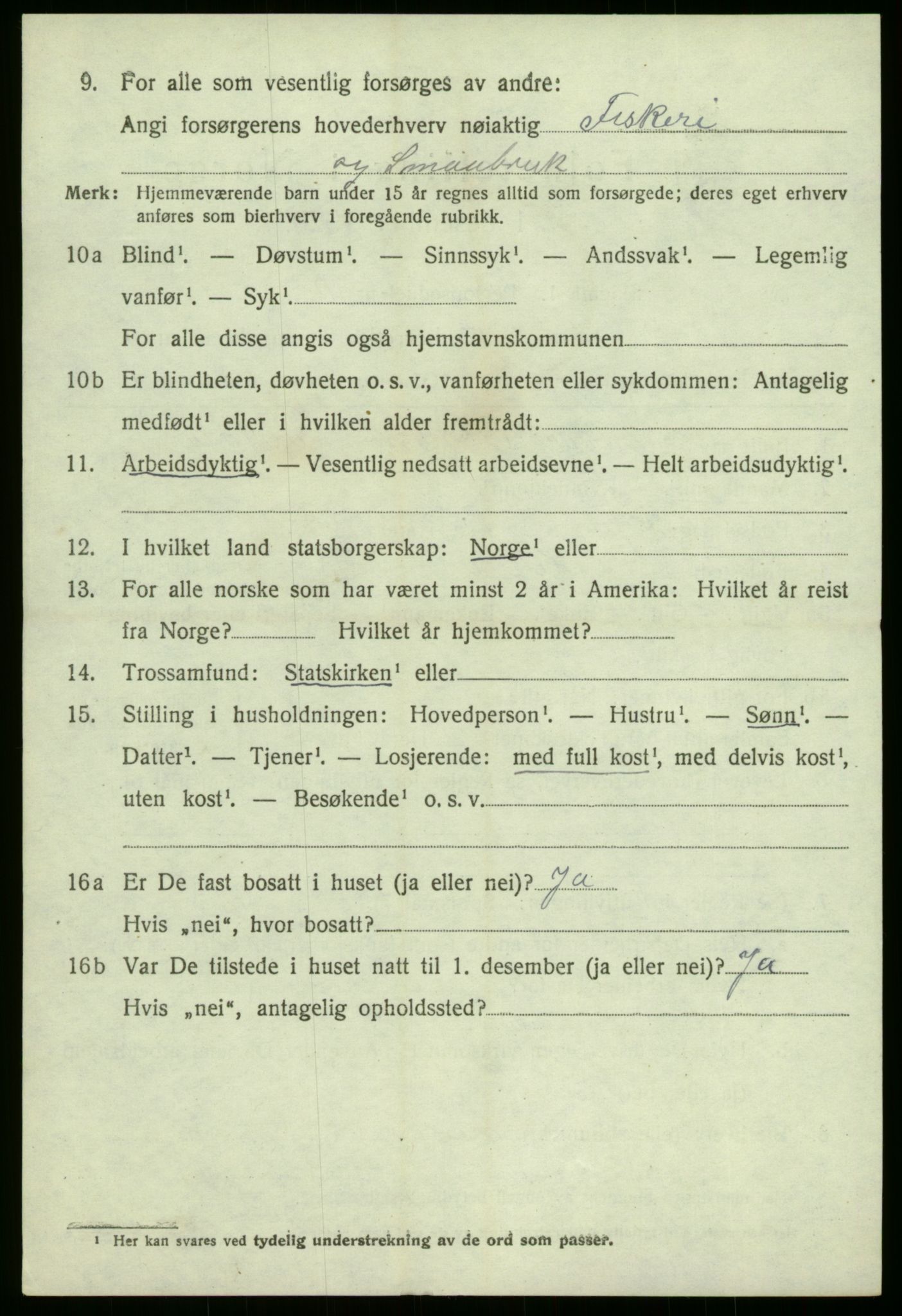 SAB, 1920 census for Solund, 1920, p. 2435