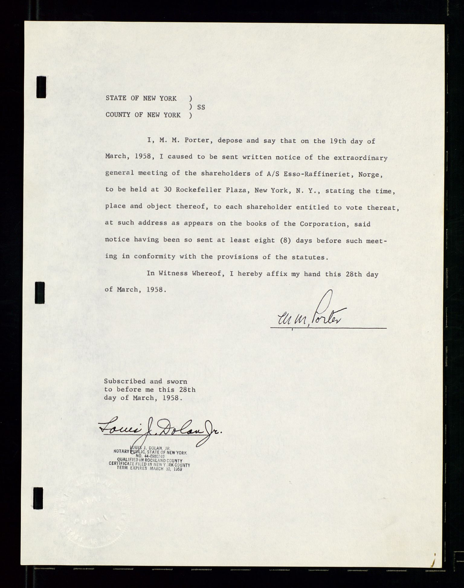 PA 1537 - A/S Essoraffineriet Norge, AV/SAST-A-101957/A/Aa/L0001/0002: Styremøter / Shareholder meetings, board meetings, by laws (vedtekter), 1957-1960, p. 78