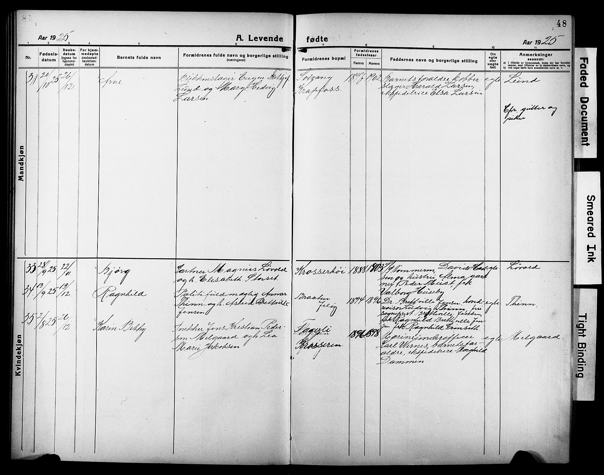 Moss prestekontor Kirkebøker, AV/SAO-A-2003/G/Gb/L0004: Parish register (copy) no. II 4, 1920-1932, p. 48