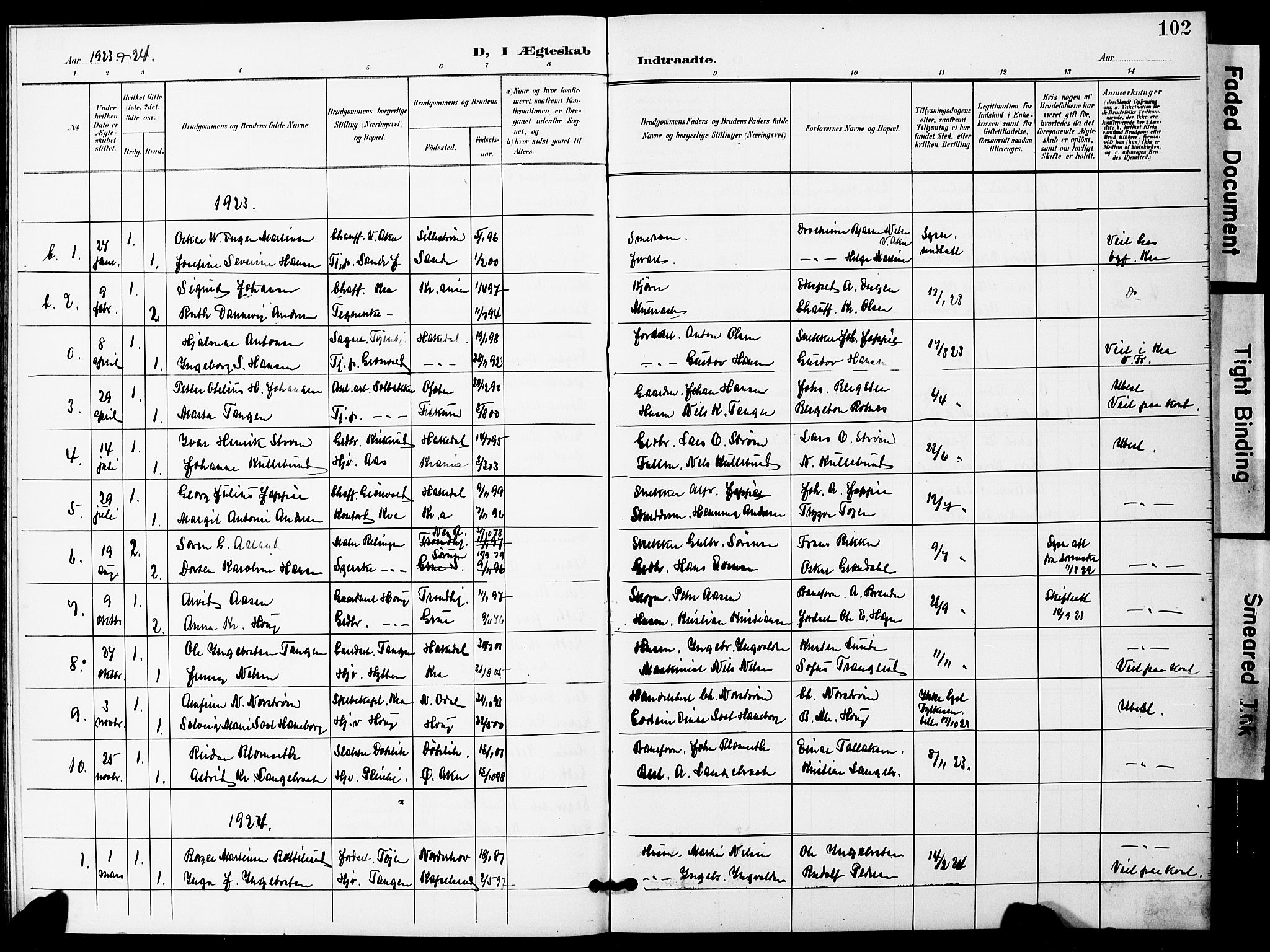 Nittedal prestekontor Kirkebøker, AV/SAO-A-10365a/G/Gb/L0003: Parish register (copy) no. II 3, 1902-1924, p. 102