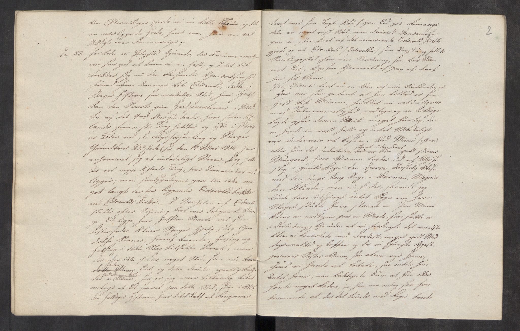 Faye, Andreas, AV/RA-PA-0015/F/Ff/L0022/0014: -- / En vandring gjennem Hedemarken, Thoten, Hallingdal m.v. i sommeren 1825 av A. Faye (et hefte, sign. no. 23), 1825, p. 2