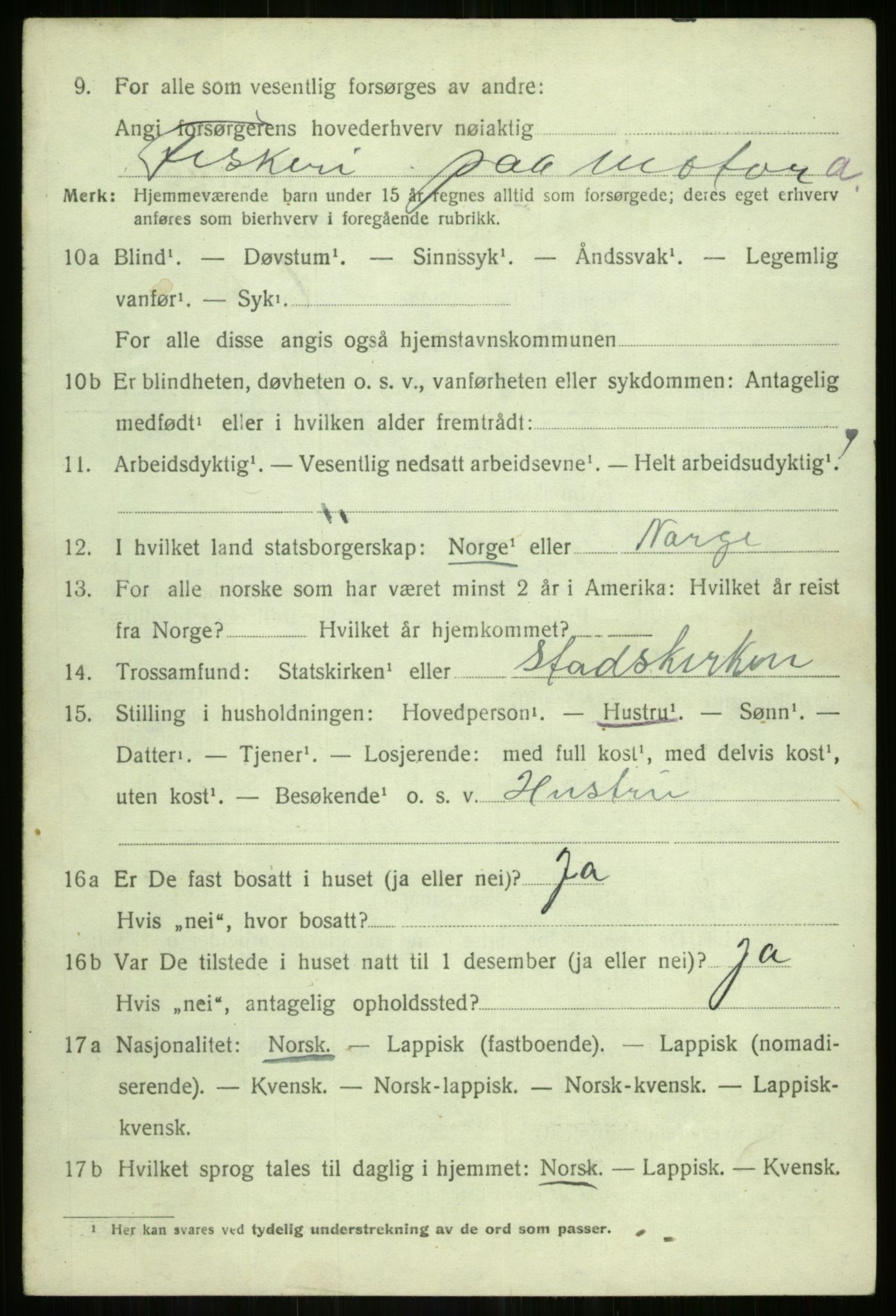 SATØ, 1920 census for Hillesøy, 1920, p. 3948
