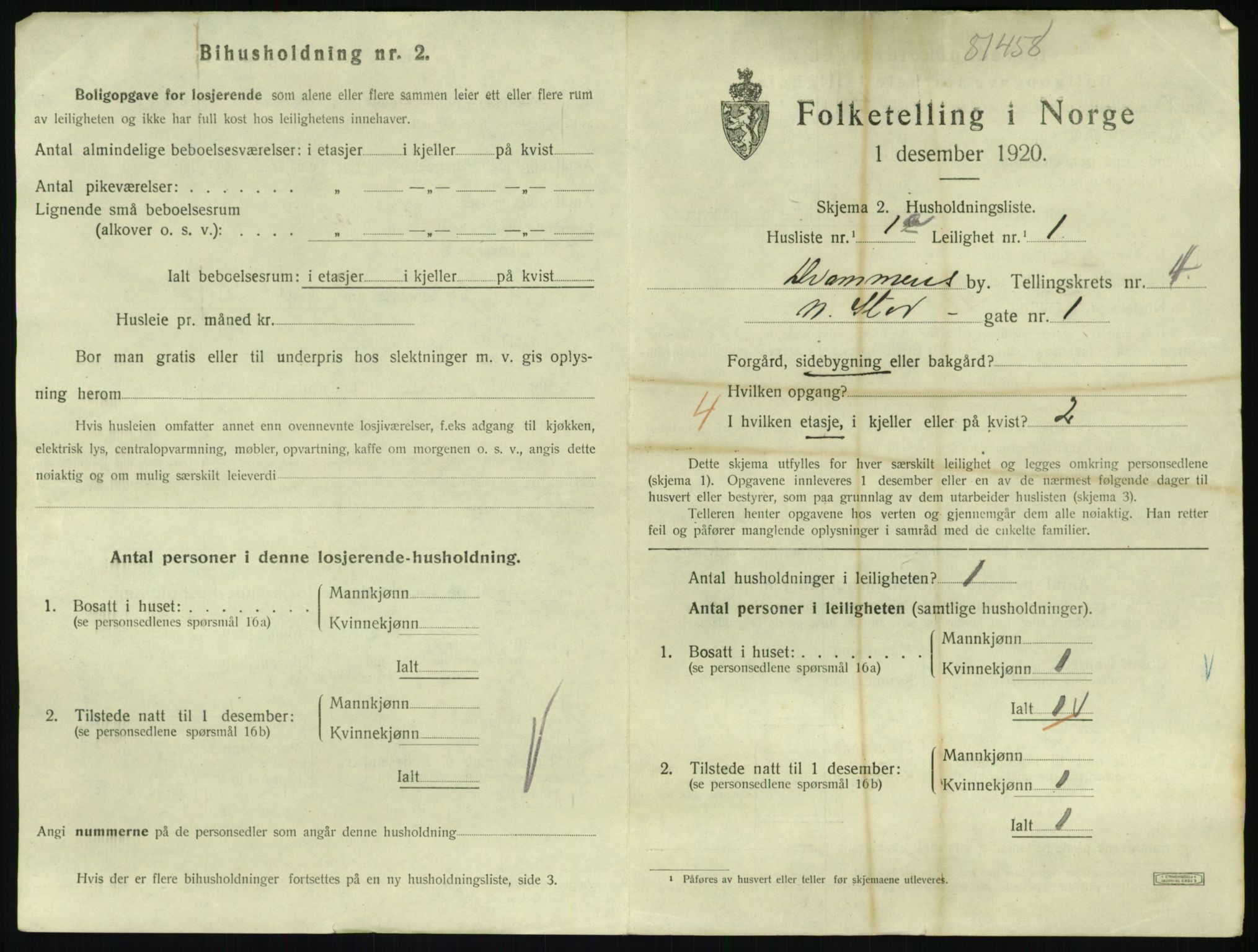 SAKO, 1920 census for Drammen, 1920, p. 9039