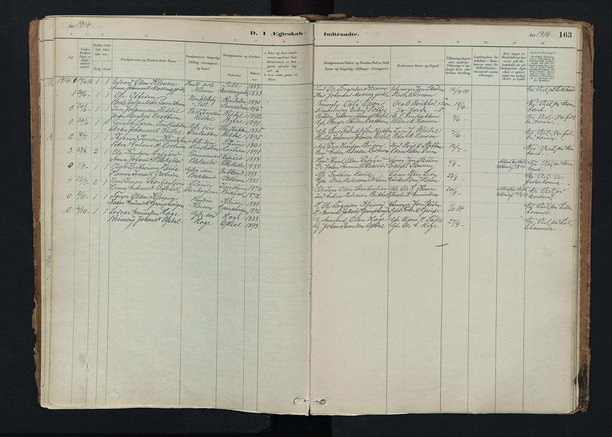 Nord-Fron prestekontor, SAH/PREST-080/H/Ha/Haa/L0005: Parish register (official) no. 5, 1884-1914, p. 163