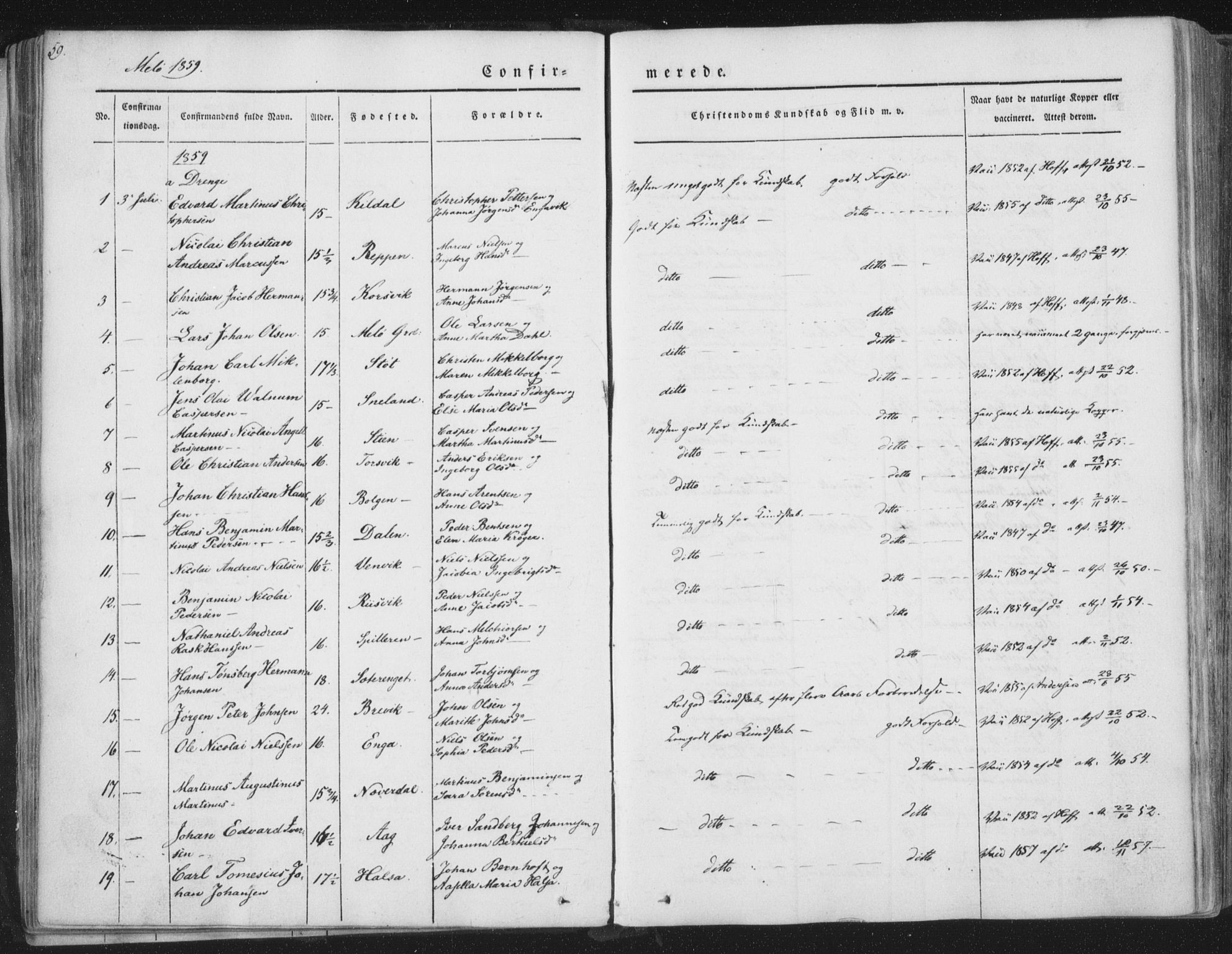 Ministerialprotokoller, klokkerbøker og fødselsregistre - Nordland, SAT/A-1459/841/L0604: Parish register (official) no. 841A09 /2, 1845-1862, p. 59