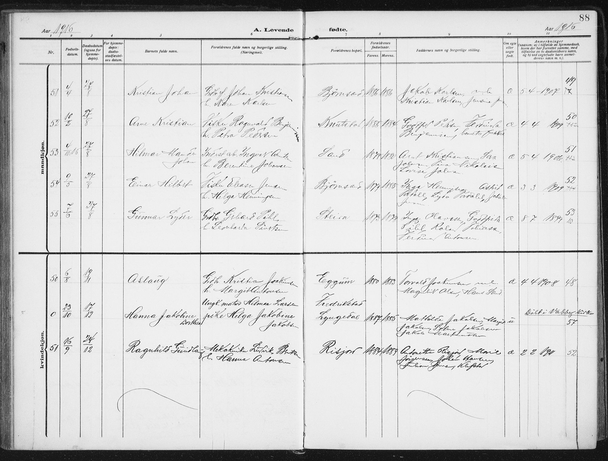 Ministerialprotokoller, klokkerbøker og fødselsregistre - Nordland, SAT/A-1459/880/L1135: Parish register (official) no. 880A09, 1908-1919, p. 88