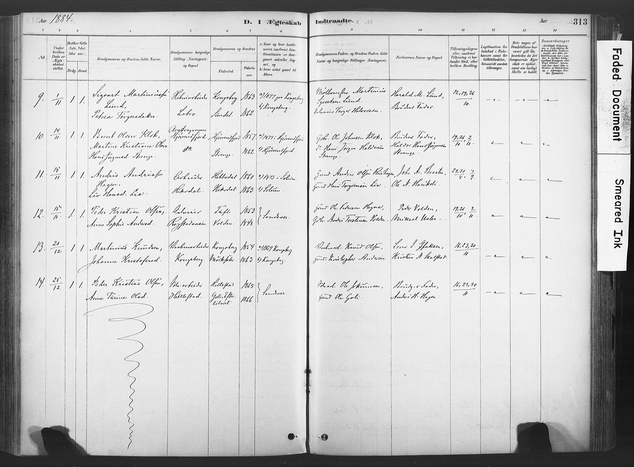 Sandsvær kirkebøker, AV/SAKO-A-244/F/Fd/L0001: Parish register (official) no. IV 1, 1878-1906, p. 313