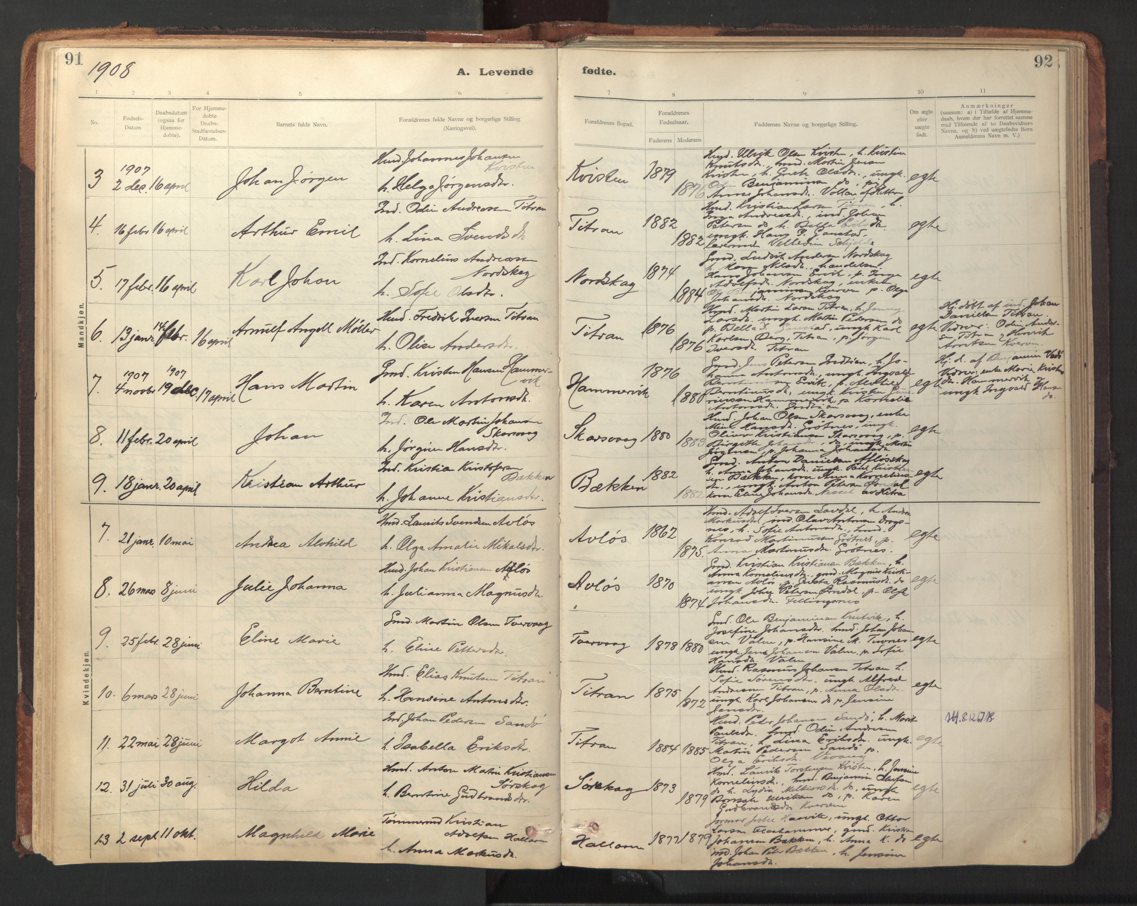 Ministerialprotokoller, klokkerbøker og fødselsregistre - Sør-Trøndelag, SAT/A-1456/641/L0596: Parish register (official) no. 641A02, 1898-1915, p. 91-92