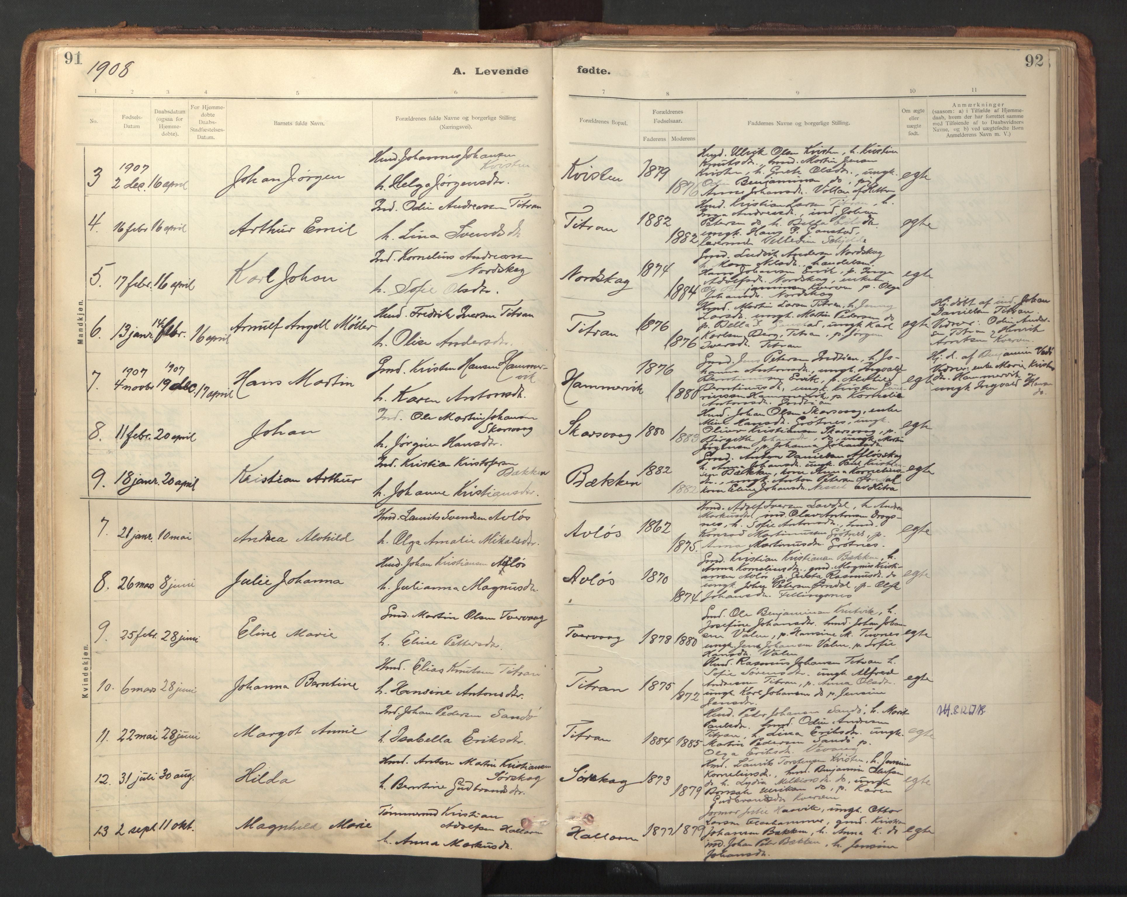 Ministerialprotokoller, klokkerbøker og fødselsregistre - Sør-Trøndelag, AV/SAT-A-1456/641/L0596: Parish register (official) no. 641A02, 1898-1915, p. 91-92