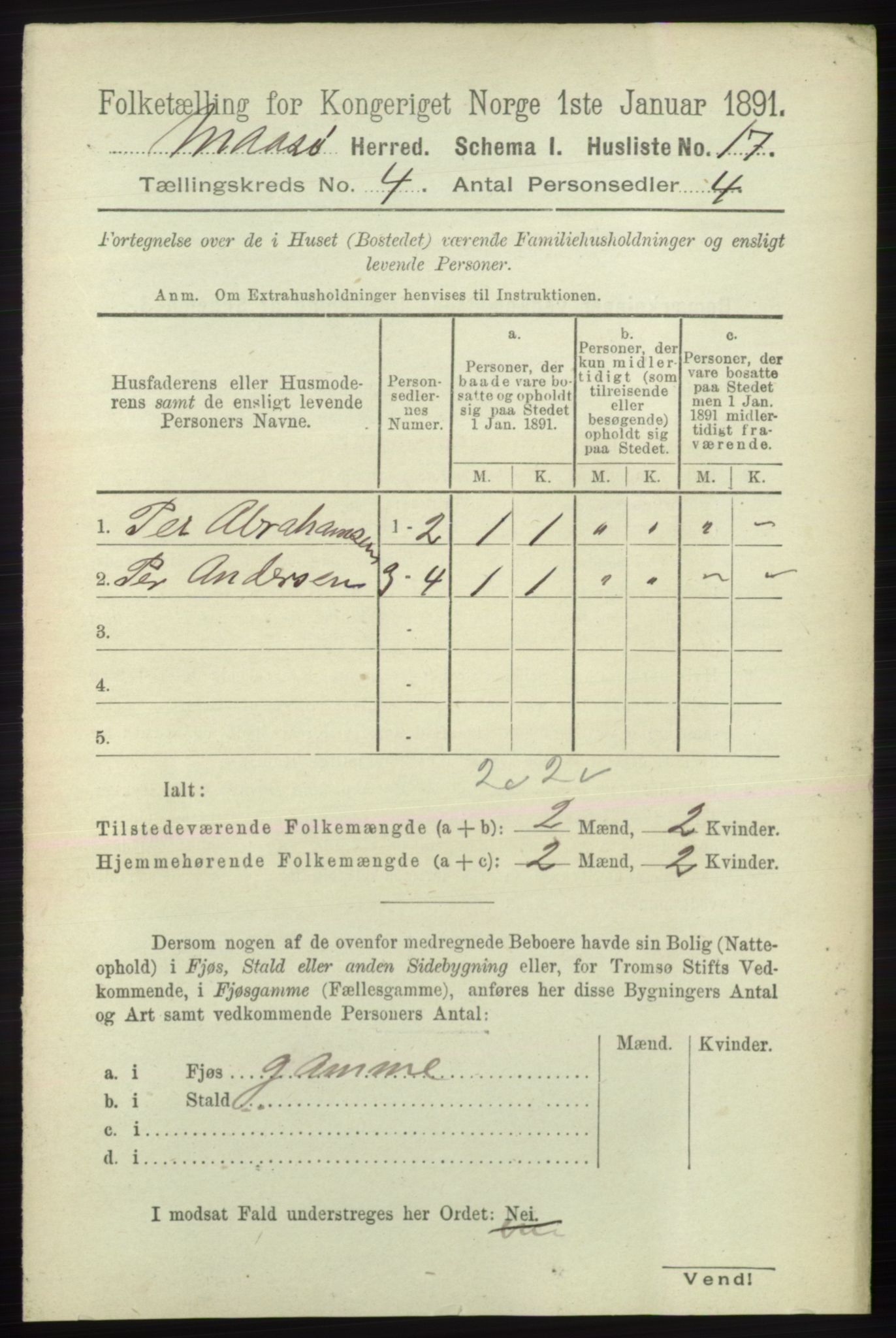 RA, 1891 census for 2018 Måsøy, 1891, p. 523