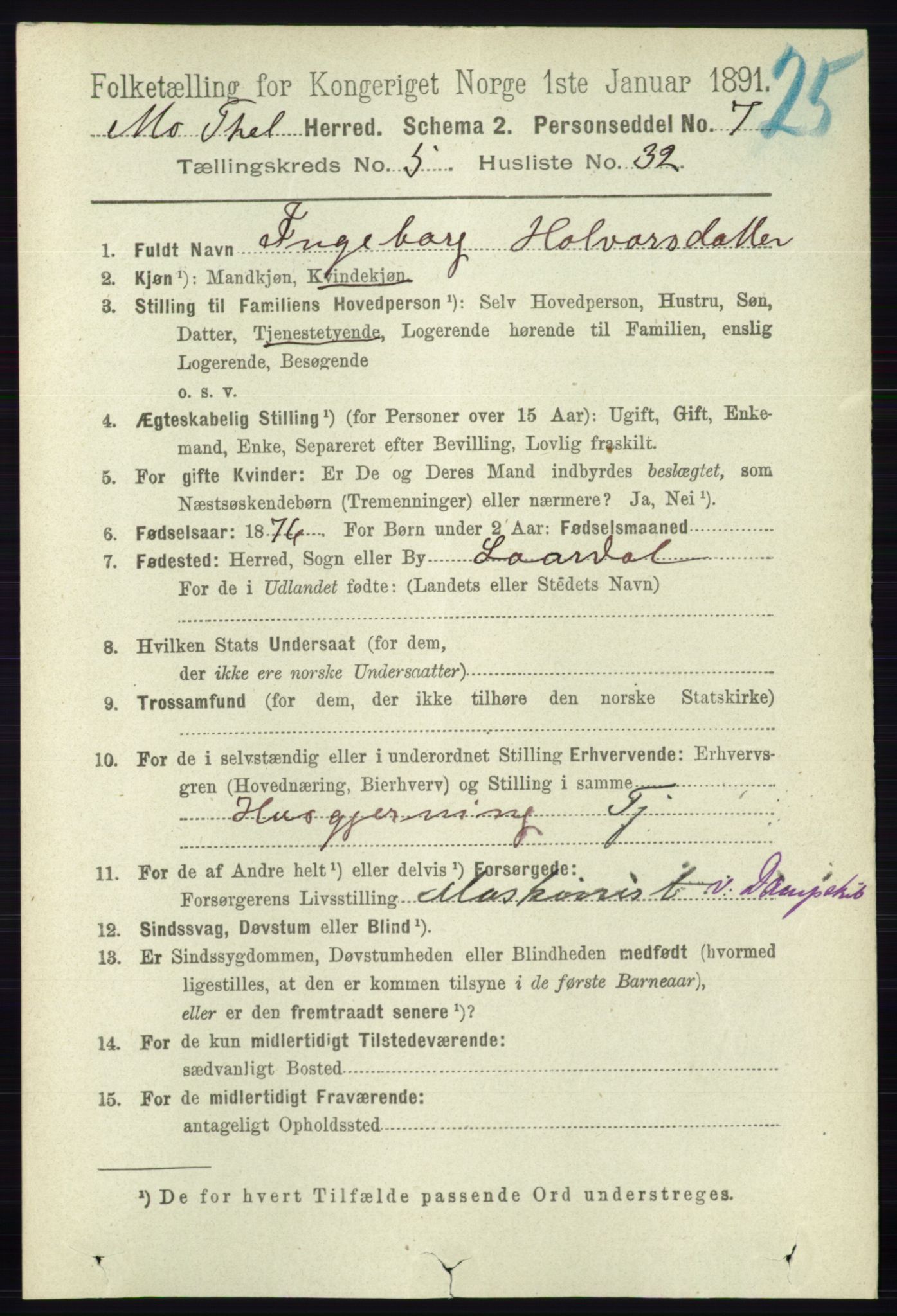 RA, 1891 census for 0832 Mo, 1891, p. 1475