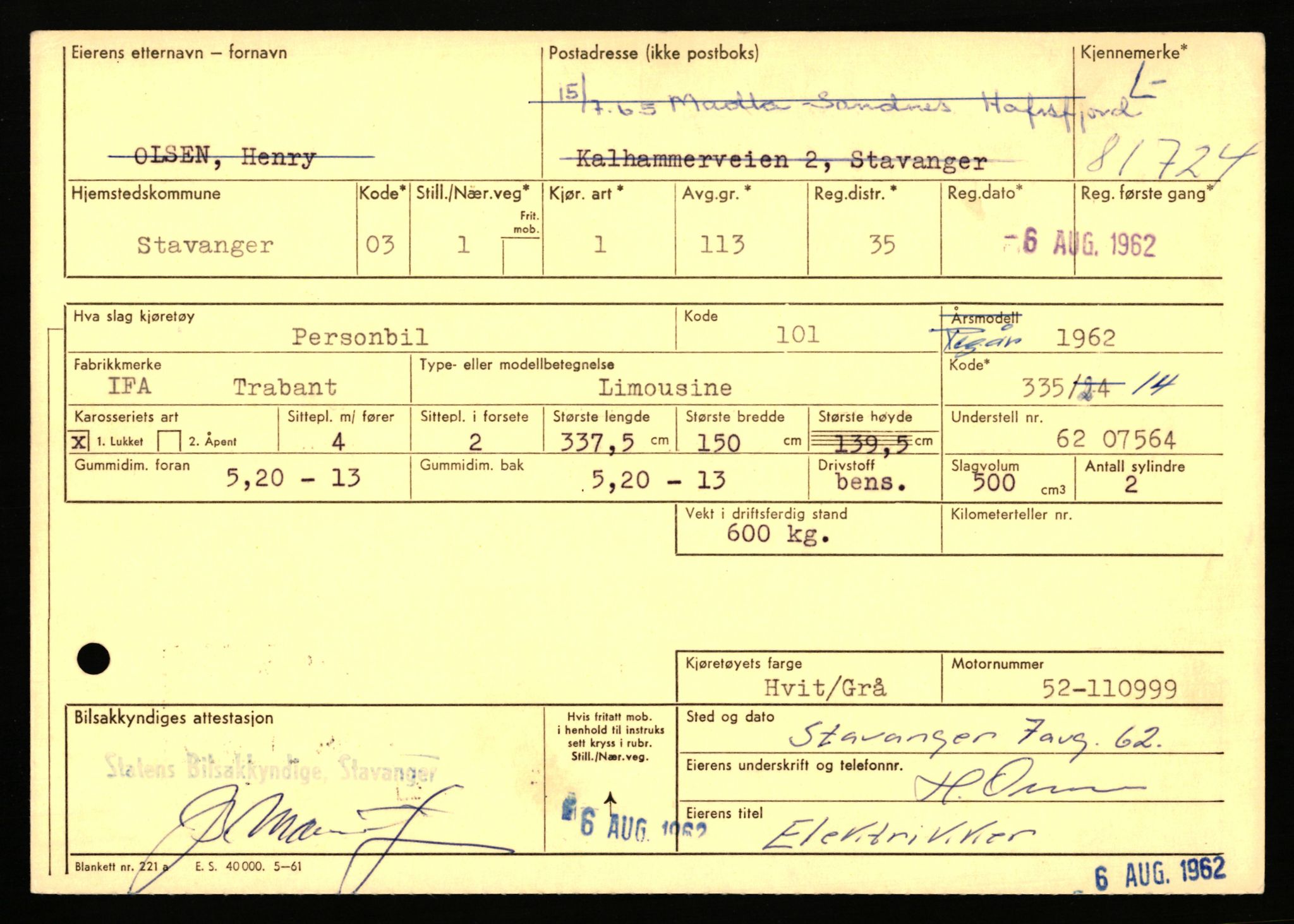 Stavanger trafikkstasjon, AV/SAST-A-101942/0/F/L0071: L-80500 - L-82199, 1930-1971, p. 2081