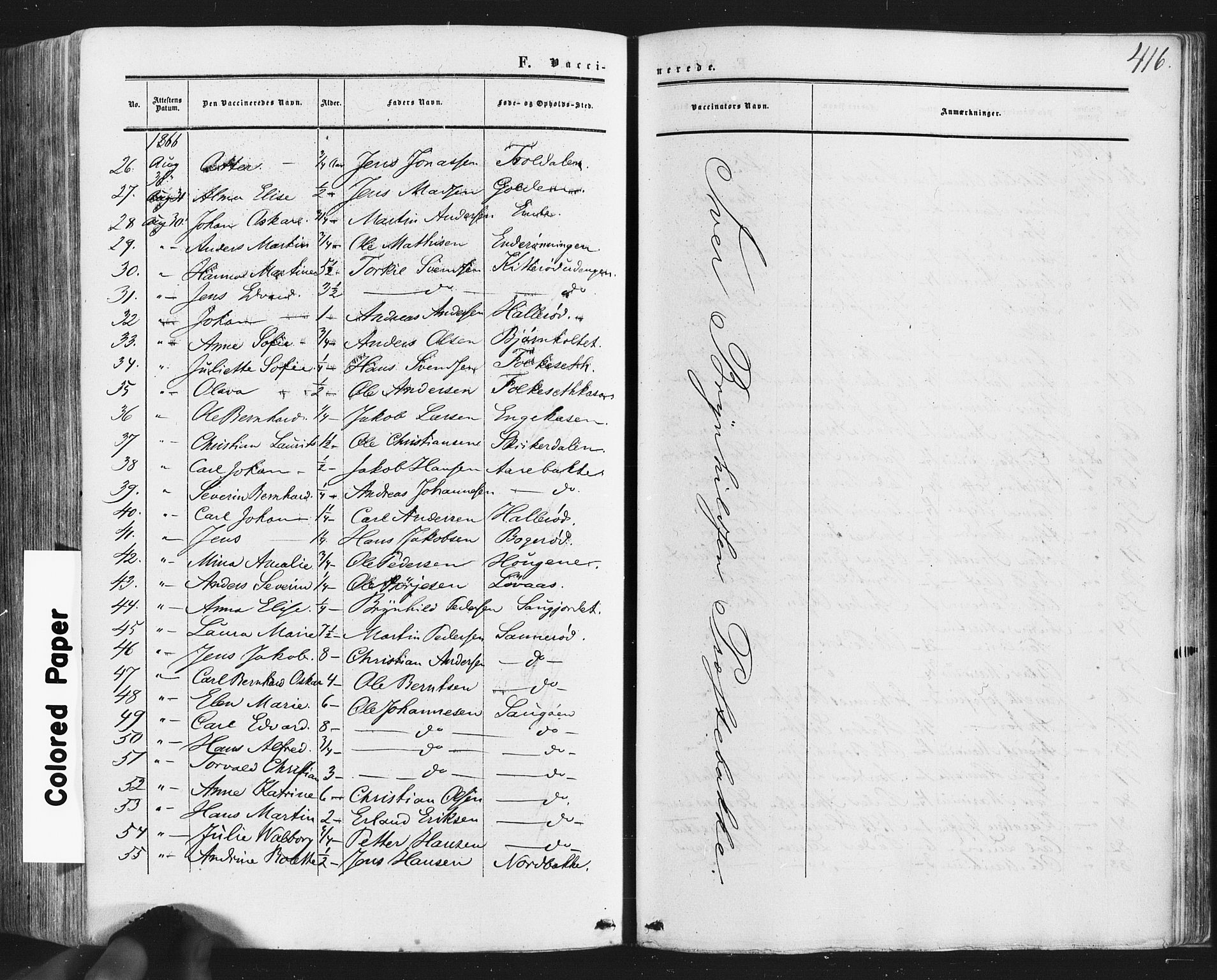 Idd prestekontor Kirkebøker, AV/SAO-A-10911/F/Fc/L0005: Parish register (official) no. III 5, 1861-1877, p. 416