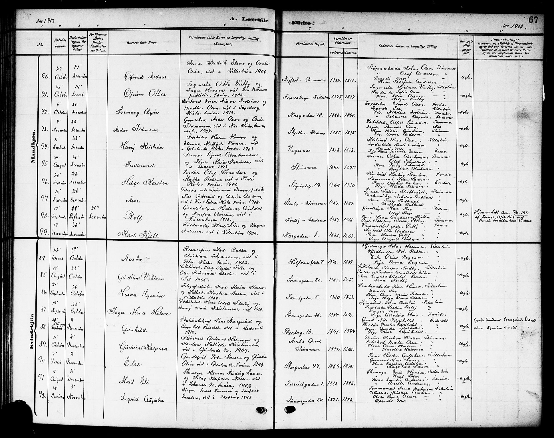 Skedsmo prestekontor Kirkebøker, AV/SAO-A-10033a/G/Gc/L0001: Parish register (copy) no. III 1, 1908-1916, p. 67