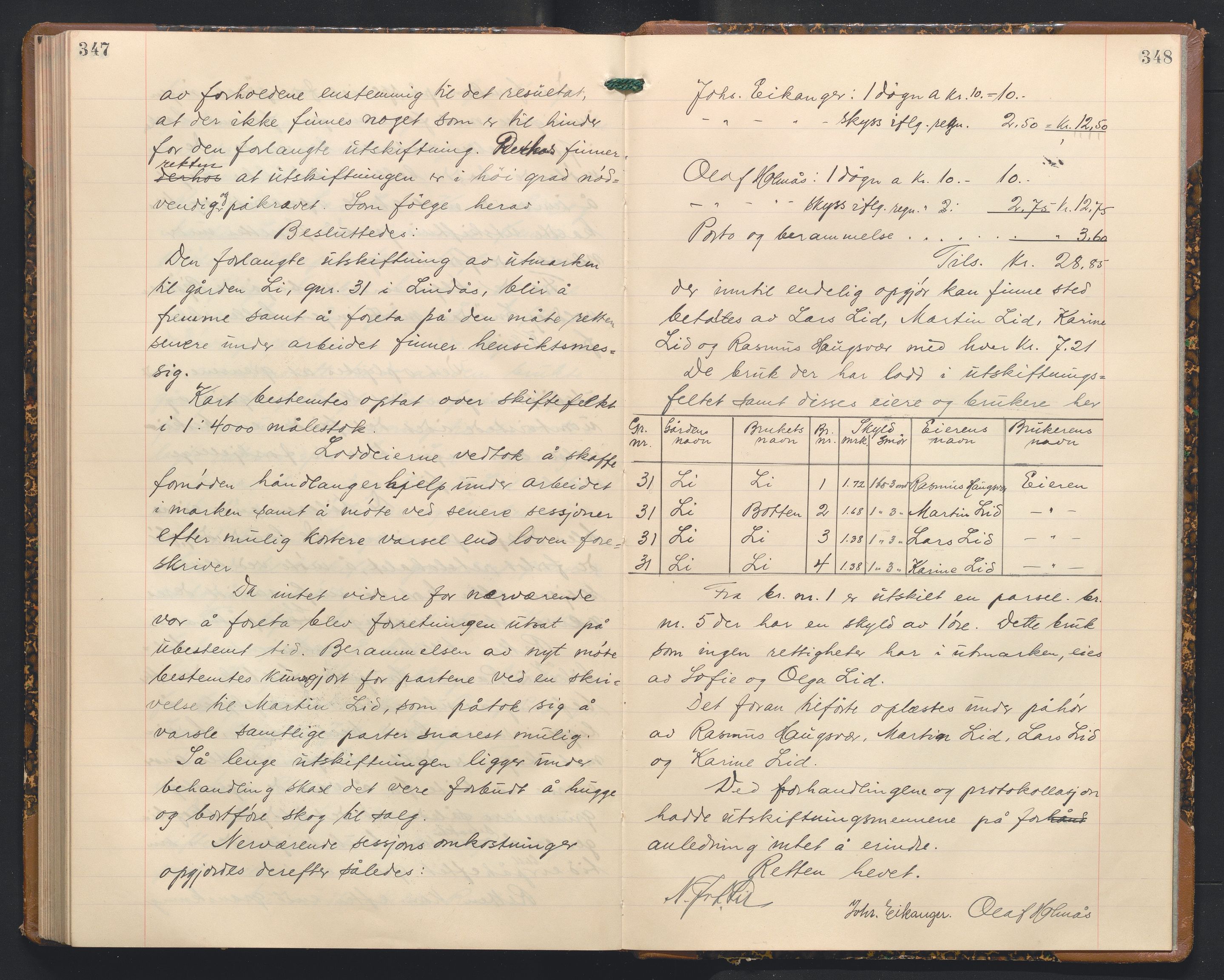 Hordaland jordskiftedøme - I Nordhordland jordskiftedistrikt, AV/SAB-A-6801/A/Aa/L0043: Forhandlingsprotokoll, 1936-1938, p. 347-348