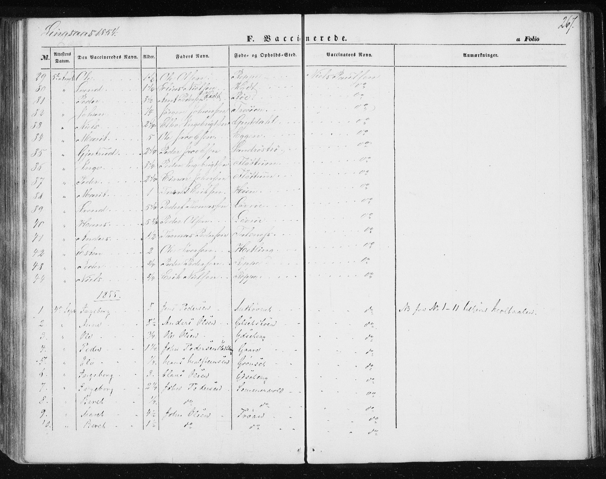Ministerialprotokoller, klokkerbøker og fødselsregistre - Sør-Trøndelag, SAT/A-1456/685/L0964: Parish register (official) no. 685A06 /2, 1846-1859, p. 267