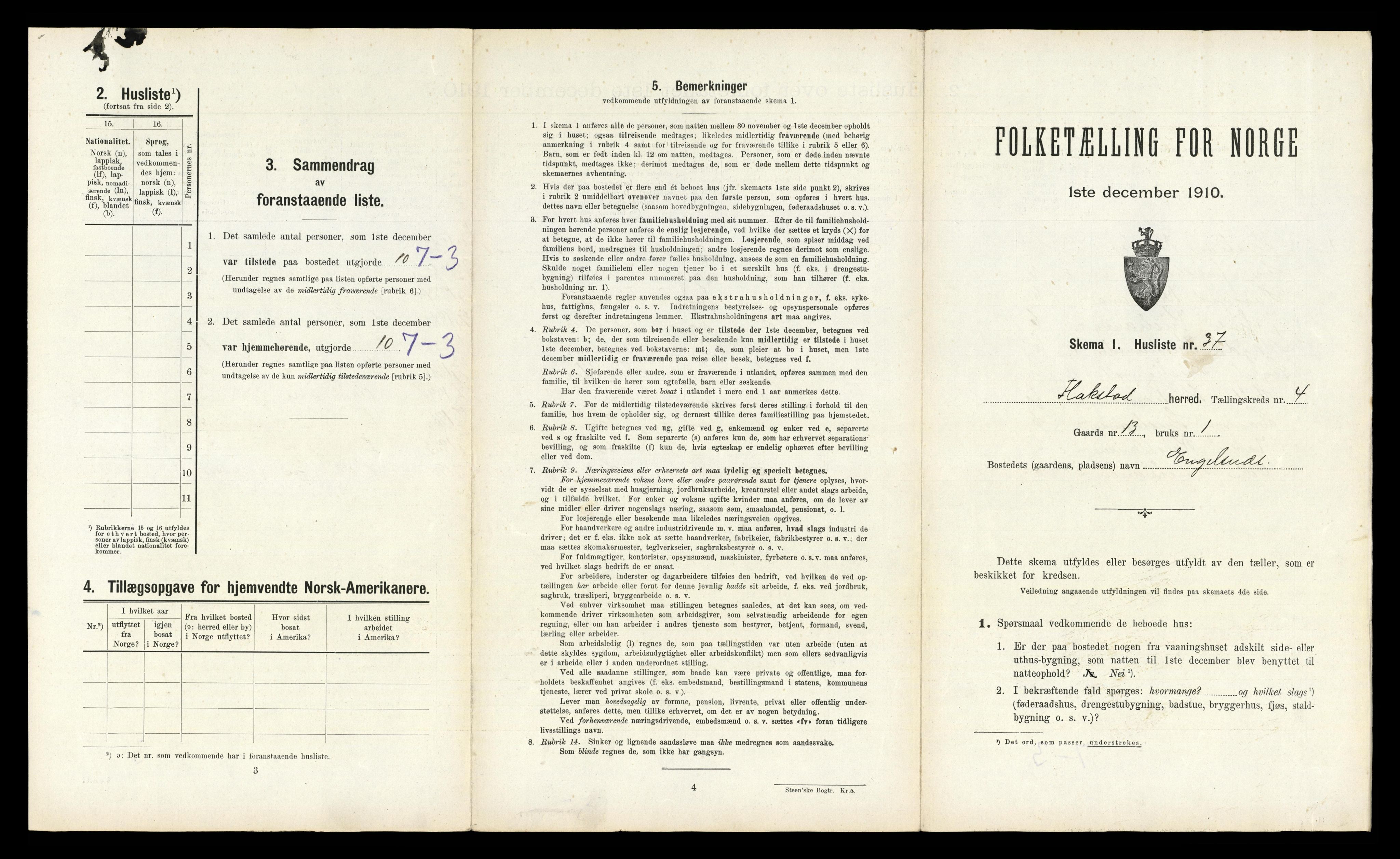 RA, 1910 census for Flakstad, 1910, p. 482