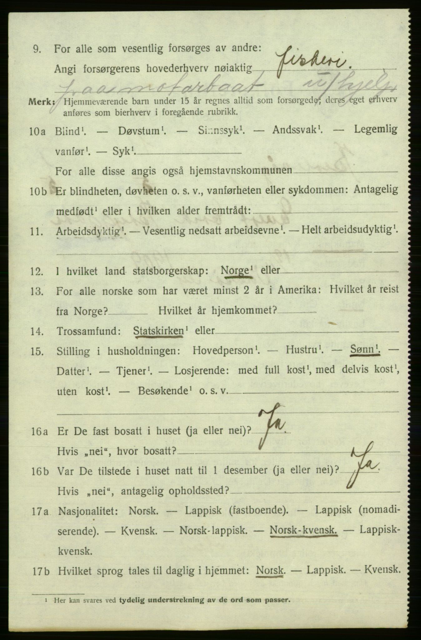 SATØ, 1920 census for Berlevåg, 1920, p. 426