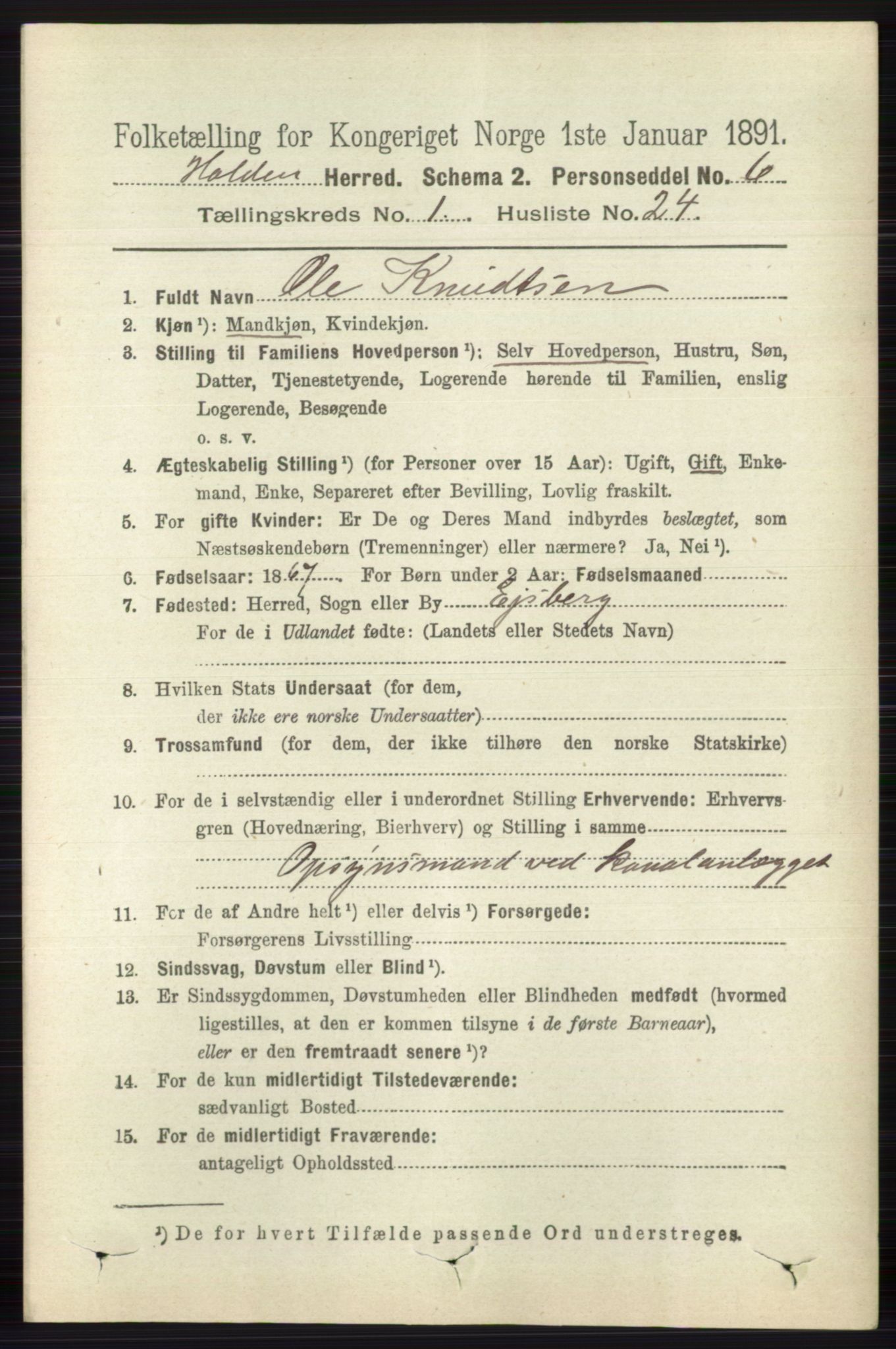 RA, 1891 census for 0819 Holla, 1891, p. 344