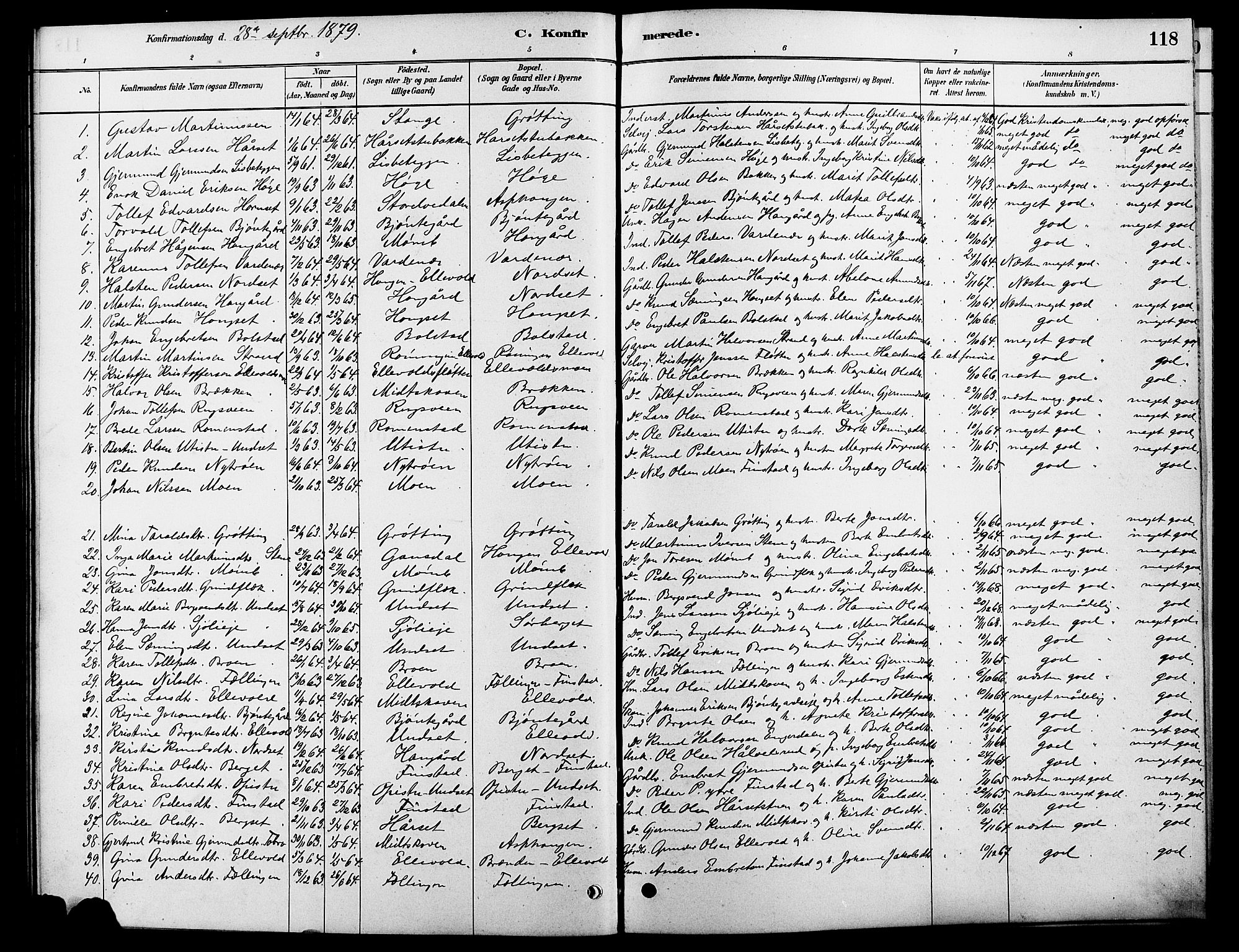 Rendalen prestekontor, SAH/PREST-054/H/Ha/Hab/L0003: Parish register (copy) no. 3, 1879-1904, p. 118