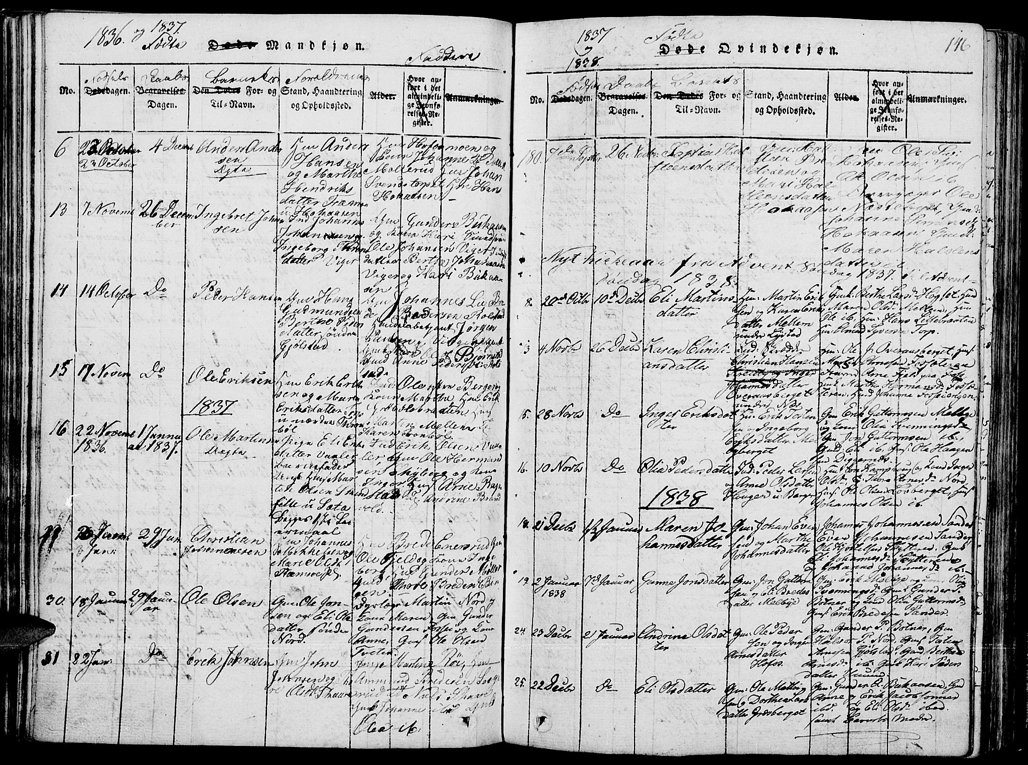 Grue prestekontor, SAH/PREST-036/H/Ha/Hab/L0001: Parish register (copy) no. 1, 1814-1841, p. 146
