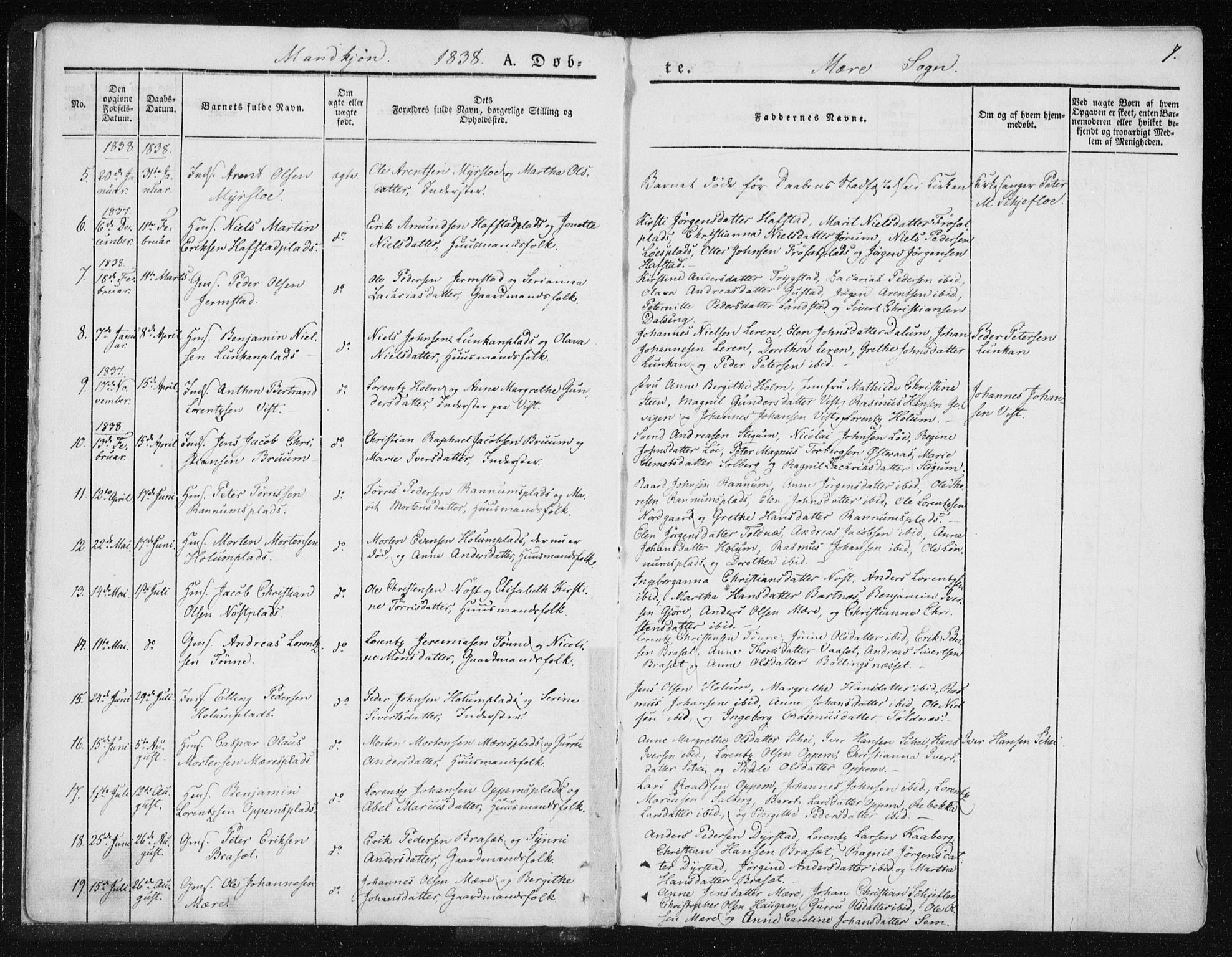 Ministerialprotokoller, klokkerbøker og fødselsregistre - Nord-Trøndelag, SAT/A-1458/735/L0339: Parish register (official) no. 735A06 /1, 1836-1848, p. 7