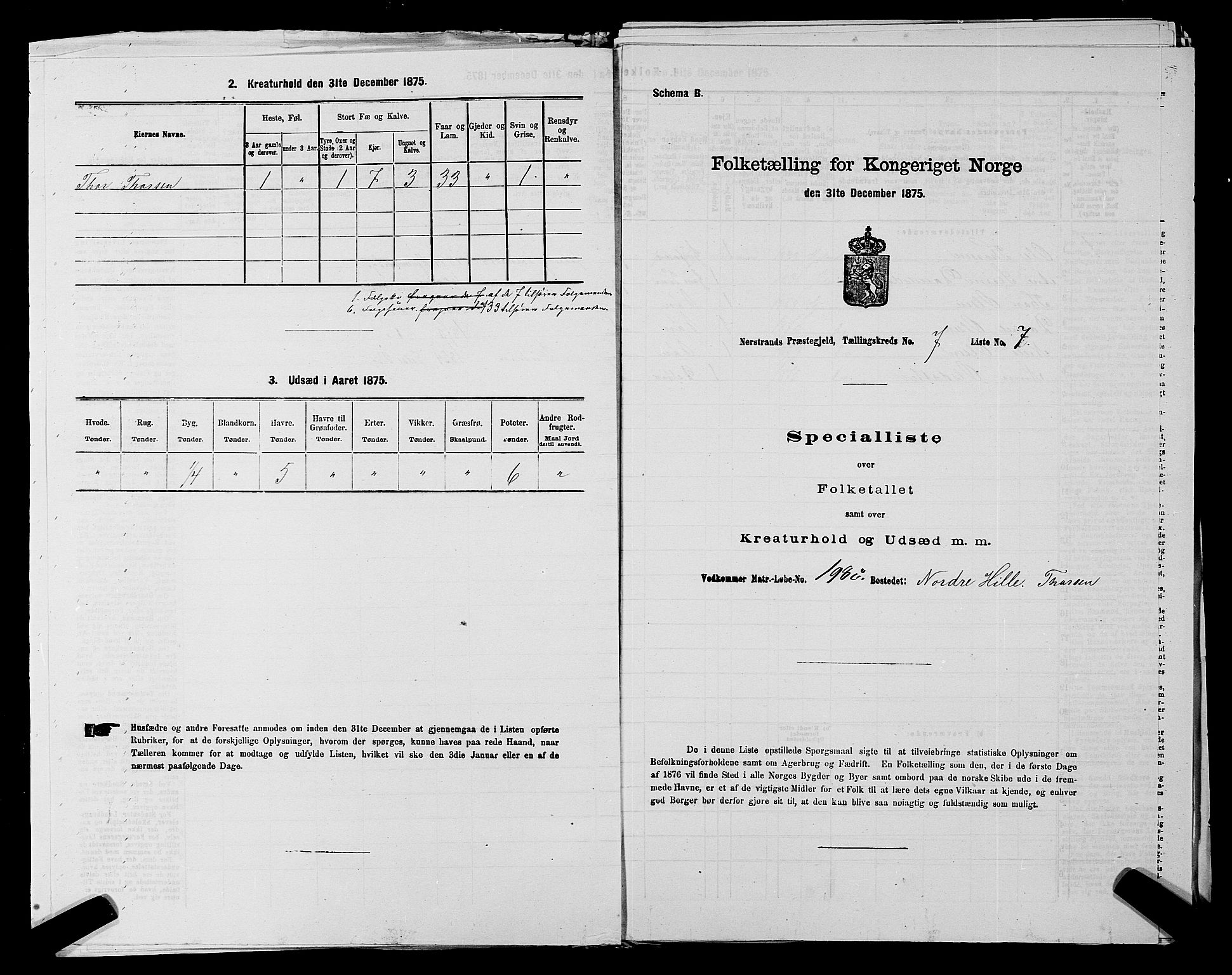 SAST, 1875 census for 1139P Nedstrand, 1875, p. 792