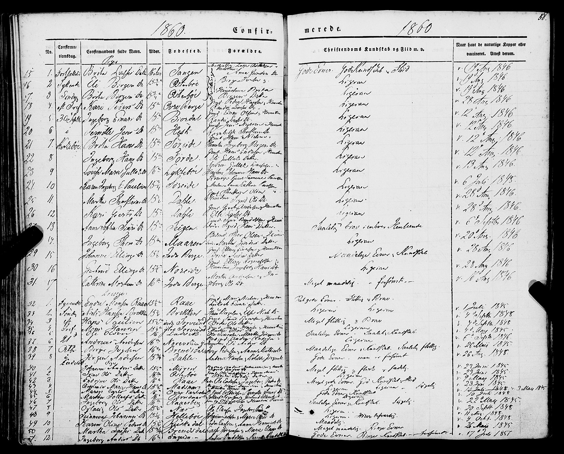 Lavik sokneprestembete, AV/SAB-A-80901: Parish register (official) no. A 3, 1843-1863, p. 58