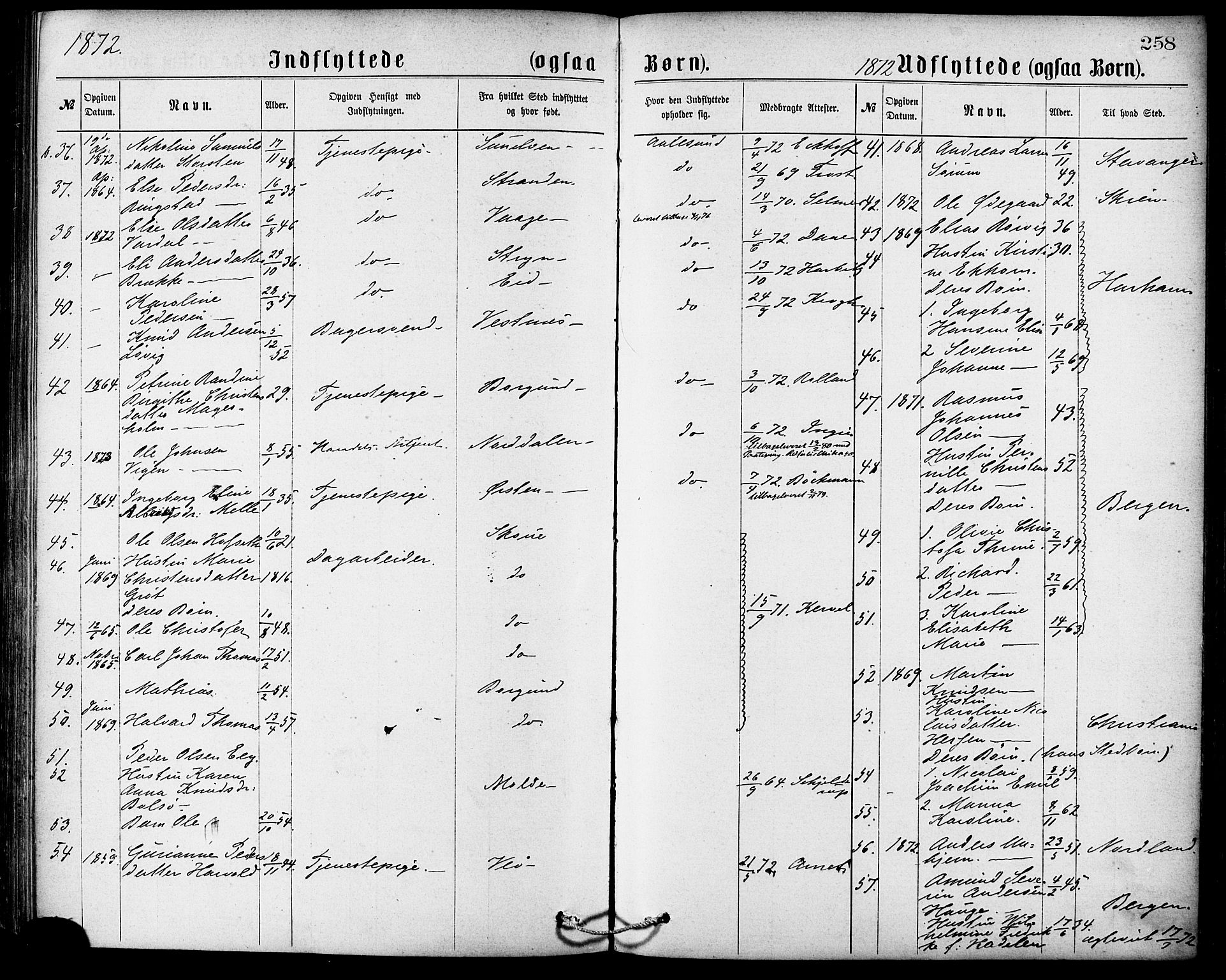 Ministerialprotokoller, klokkerbøker og fødselsregistre - Møre og Romsdal, SAT/A-1454/529/L0453: Parish register (official) no. 529A03, 1872-1877, p. 258