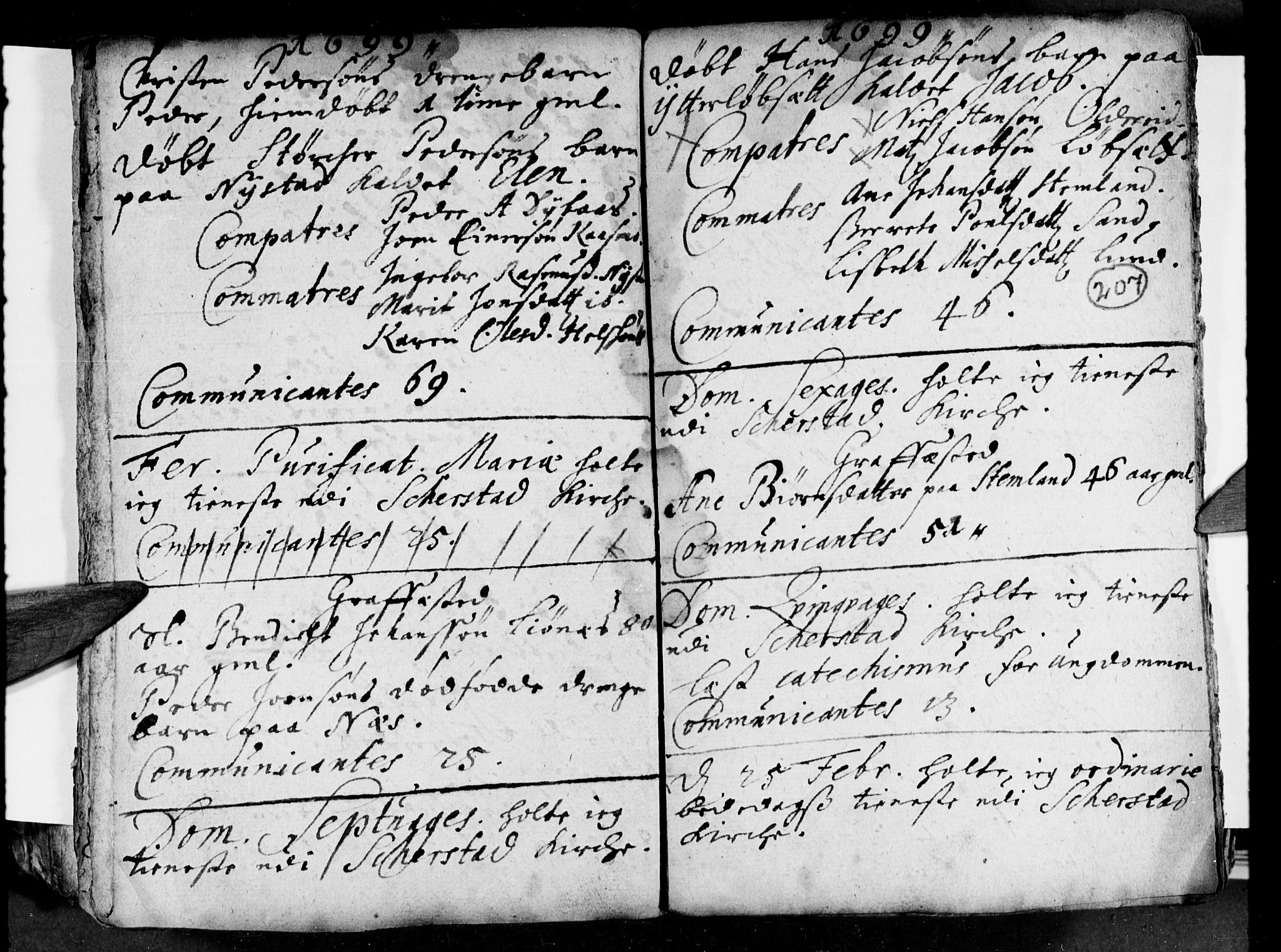 Ministerialprotokoller, klokkerbøker og fødselsregistre - Nordland, AV/SAT-A-1459/852/L0732: Parish register (official) no. 852A02, 1690-1699, p. 207