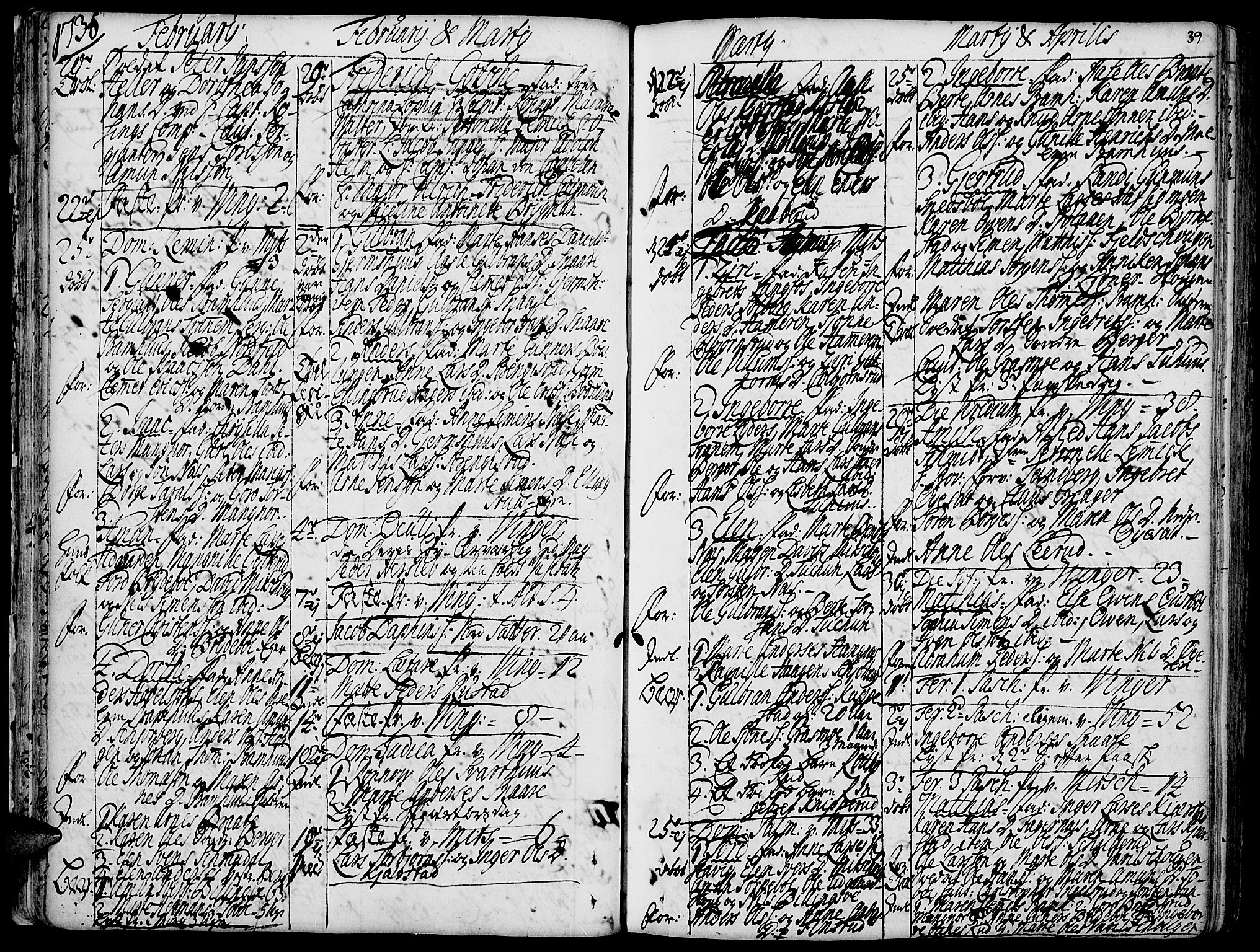 Vinger prestekontor, AV/SAH-PREST-024/H/Ha/Haa/L0002: Parish register (official) no. 2, 1730-1751, p. 39