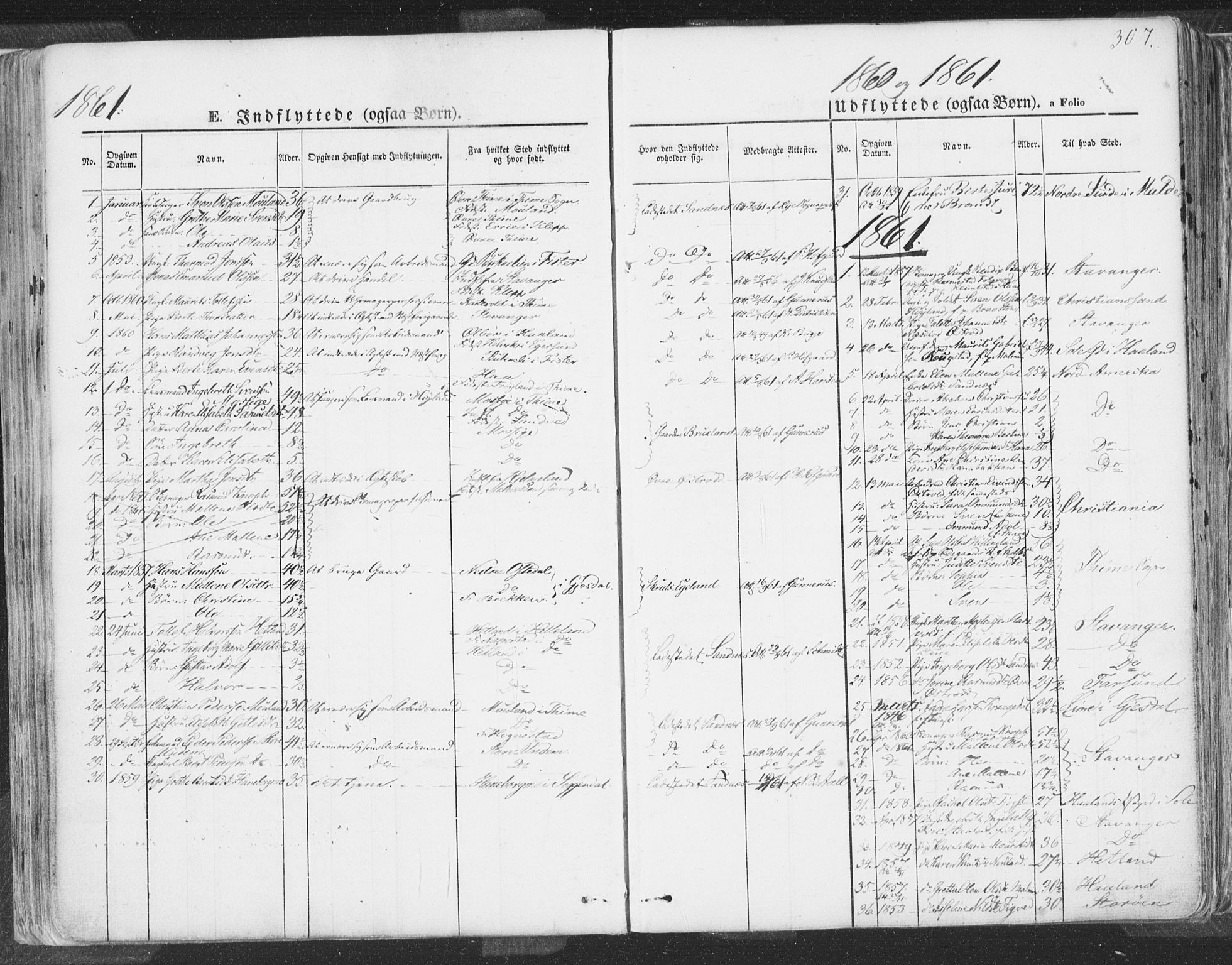 Høyland sokneprestkontor, SAST/A-101799/001/30BA/L0009: Parish register (official) no. A 9.2, 1857-1877, p. 307