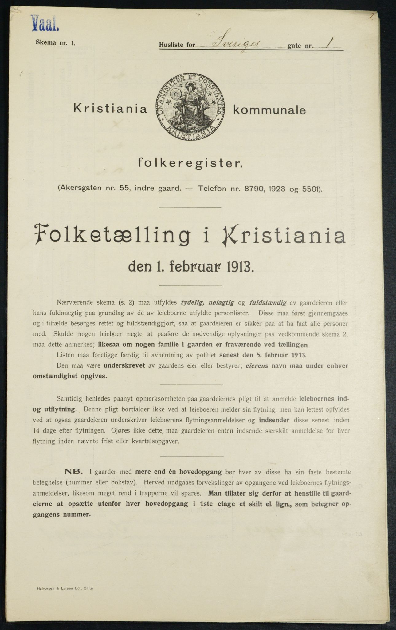 OBA, Municipal Census 1913 for Kristiania, 1913, p. 105809