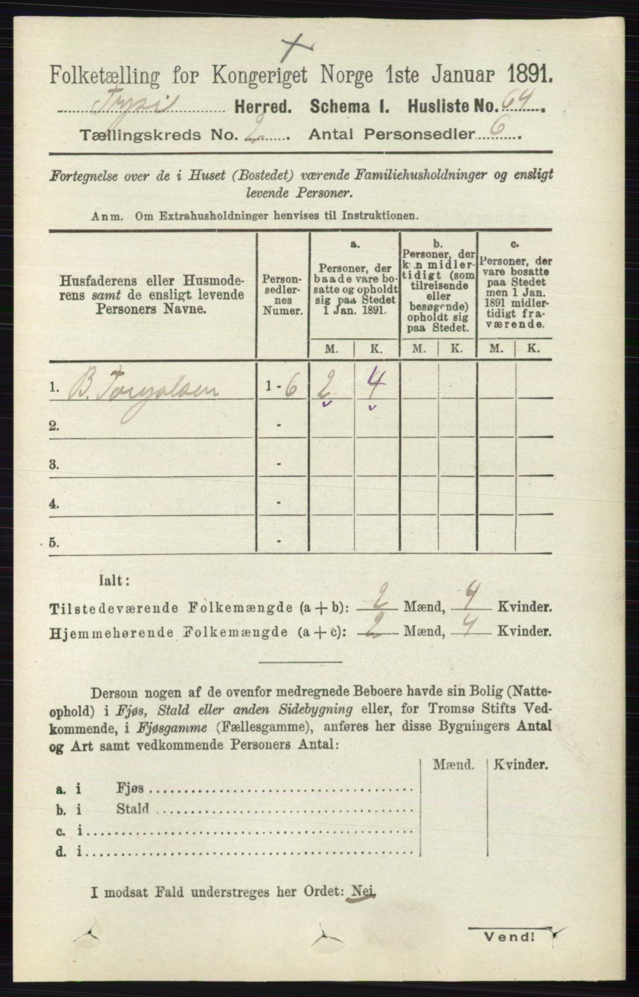 RA, 1891 census for 0428 Trysil, 1891, p. 718