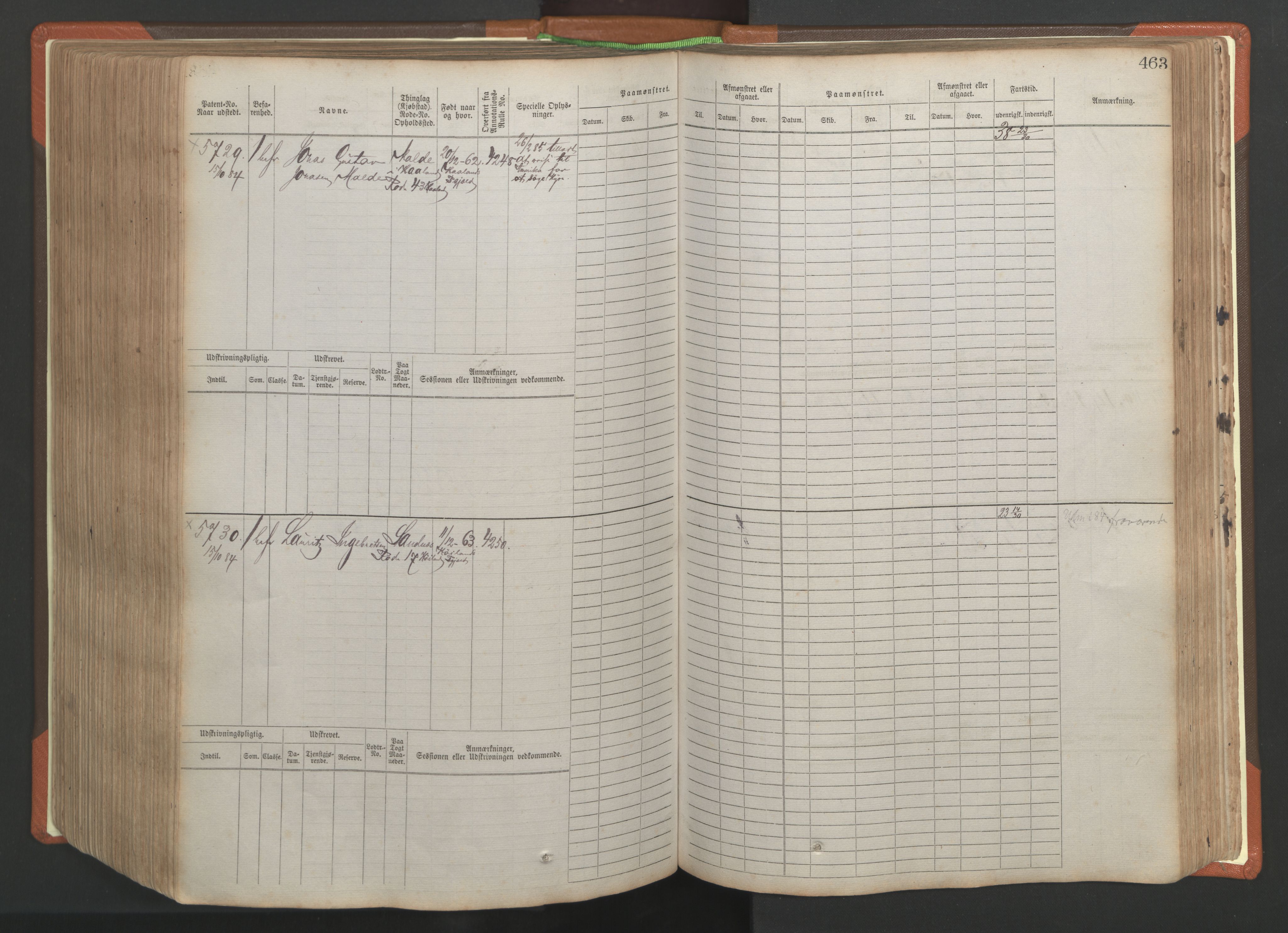 Stavanger sjømannskontor, AV/SAST-A-102006/F/Fb/Fbb/L0009: Sjøfartshovedrulle, patentnr. 4805-6006, 1879-1887, p. 469