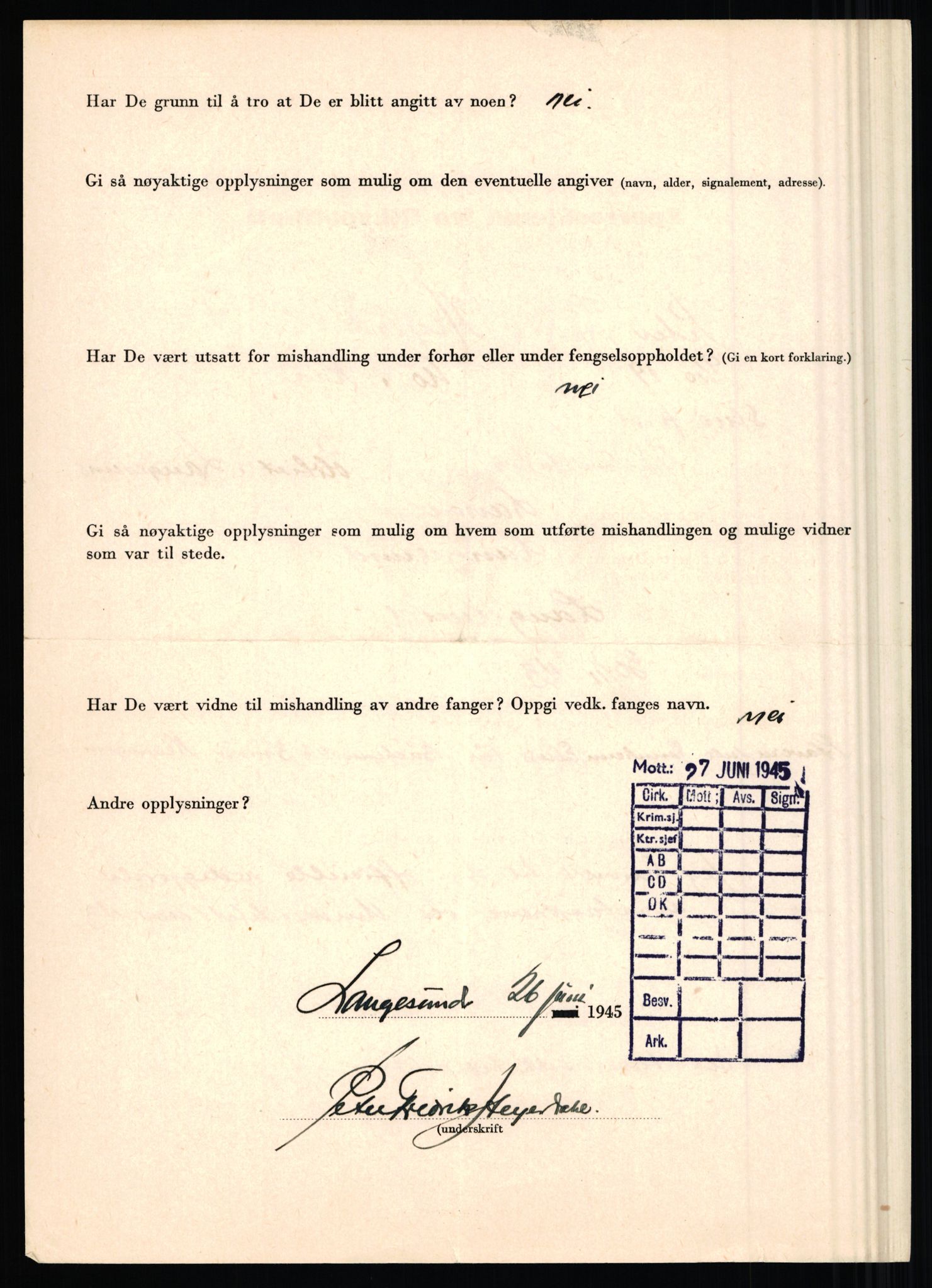 Rikspolitisjefen, AV/RA-S-1560/L/L0007: Heen, Erik C. - Iversen, Trygve, 1940-1945, p. 214