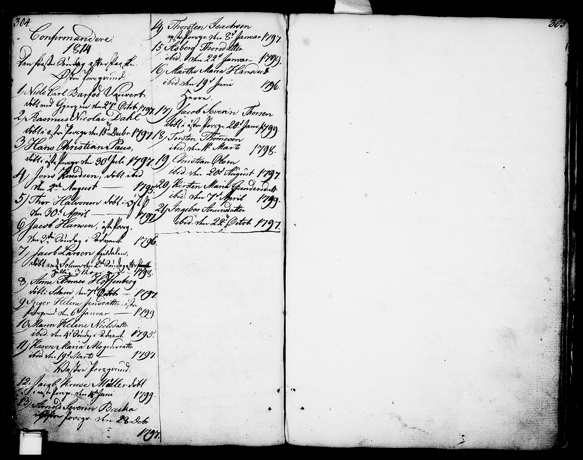 Porsgrunn kirkebøker , SAKO/A-104/F/Fa/L0002: Parish register (official) no. 2, 1764-1814, p. 304-305