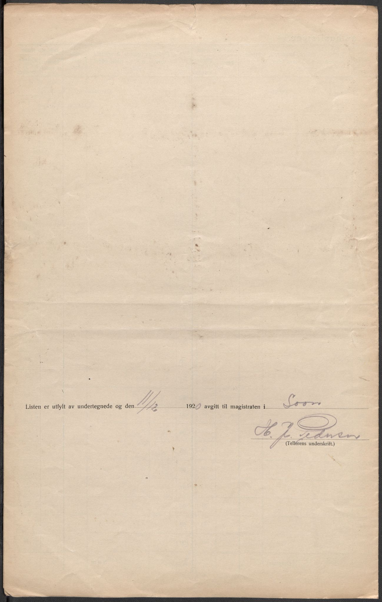 SAO, 1920 census for Son, 1920, p. 9