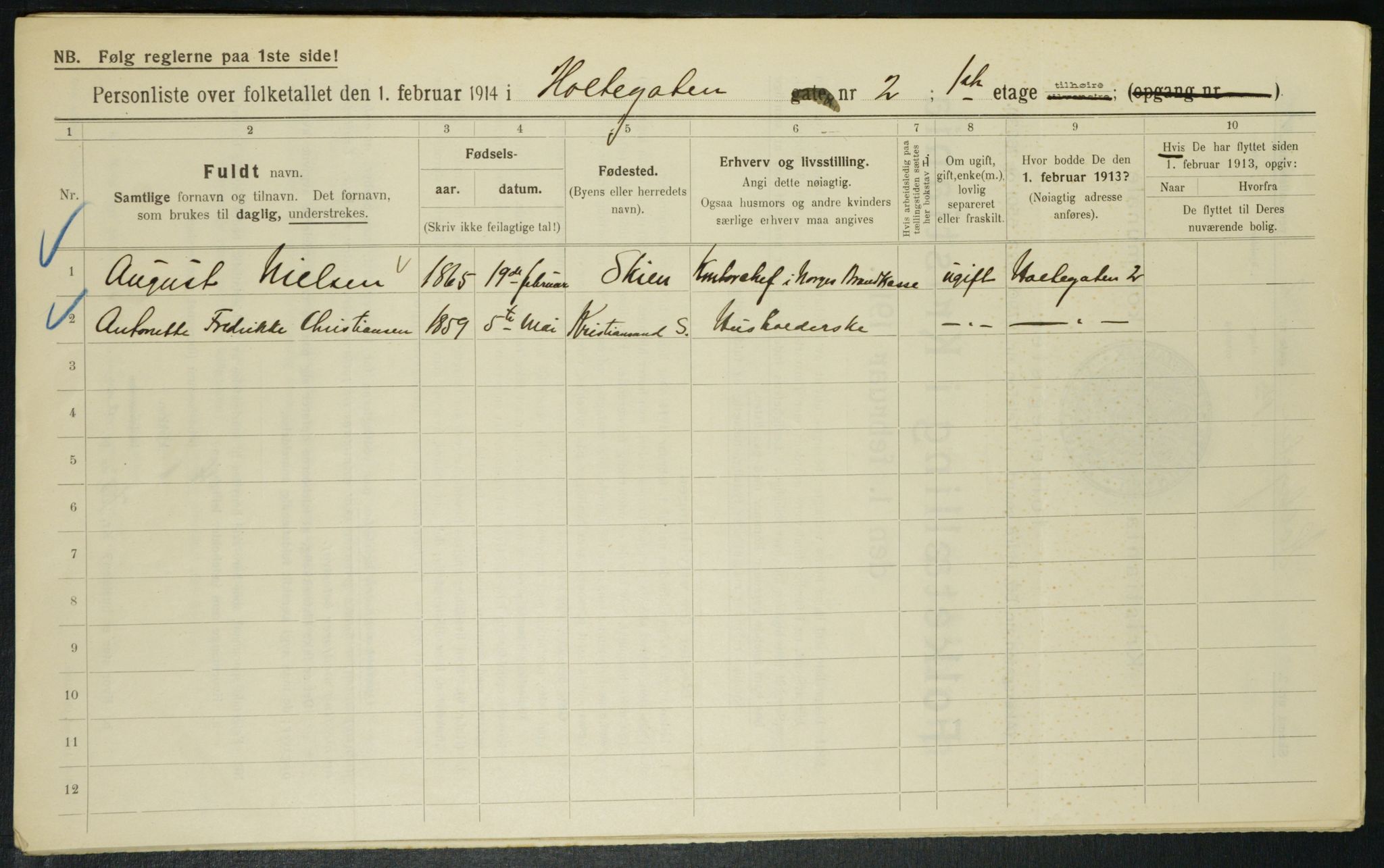 OBA, Municipal Census 1914 for Kristiania, 1914, p. 41189