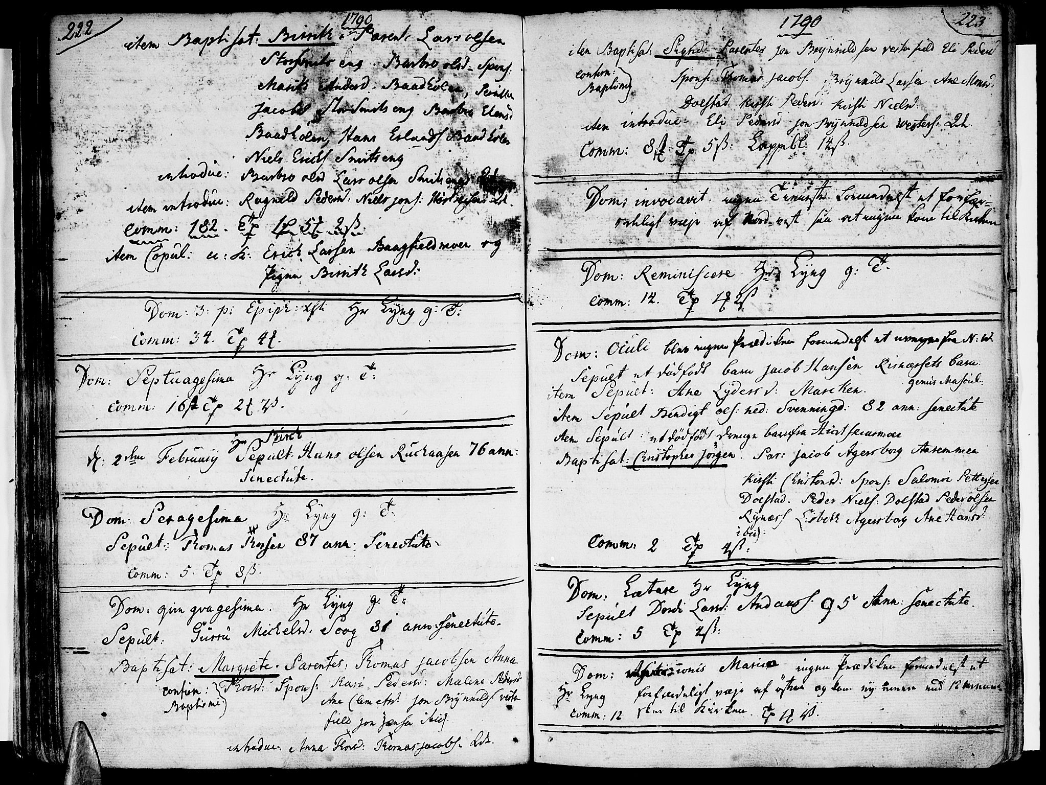 Ministerialprotokoller, klokkerbøker og fødselsregistre - Nordland, AV/SAT-A-1459/820/L0286: Parish register (official) no. 820A07, 1780-1799, p. 222-223