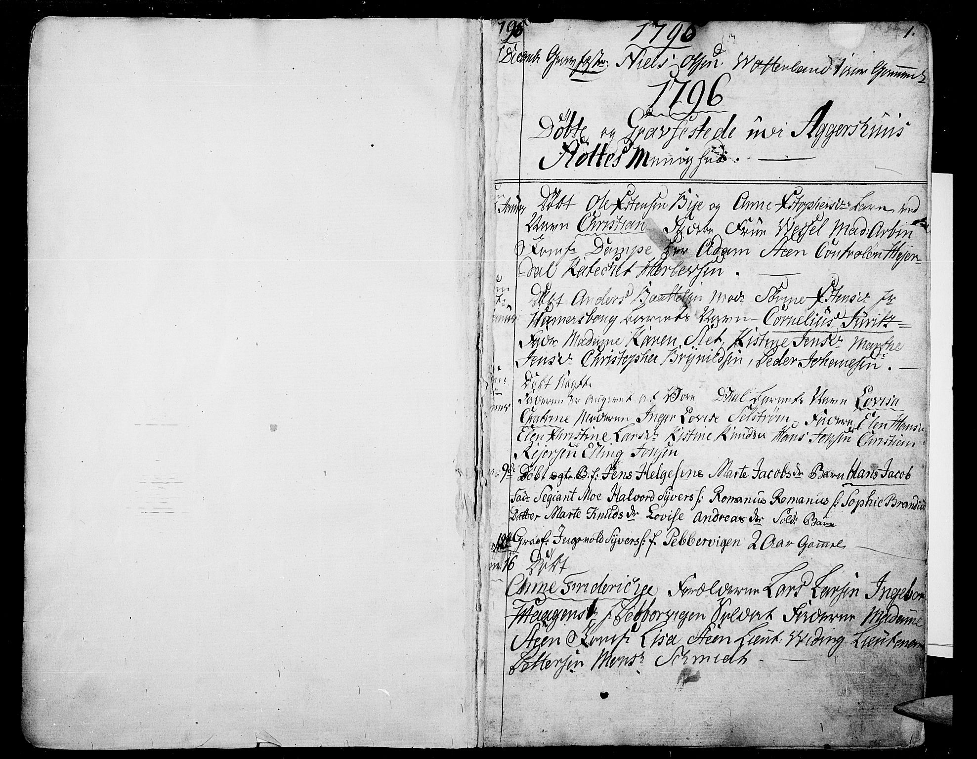 Garnisonsmenigheten Kirkebøker, SAO/A-10846/G/Ga/L0001: Parish register (copy) no. 1, 1796-1814, p. 0-1