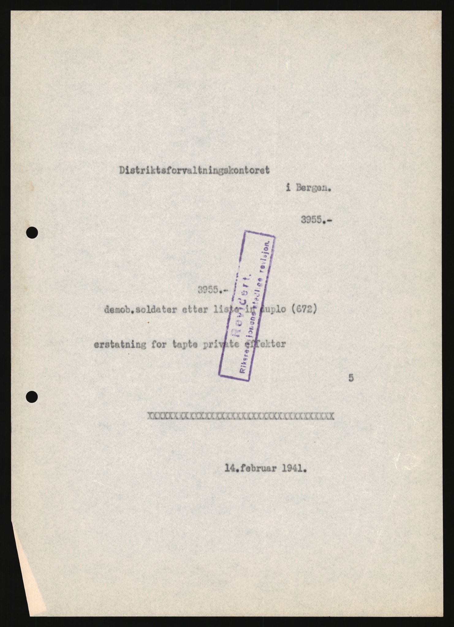 Justisdepartementet, Oppgjørsavdelingen, AV/RA-S-1056/G/Ga/L0005: Anvisningsliste nr. 385-388, 390-410, 662-725, 728-732, 736-740 og 1106-1140 over utbetalte effektsaker, 1940-1942, p. 1045