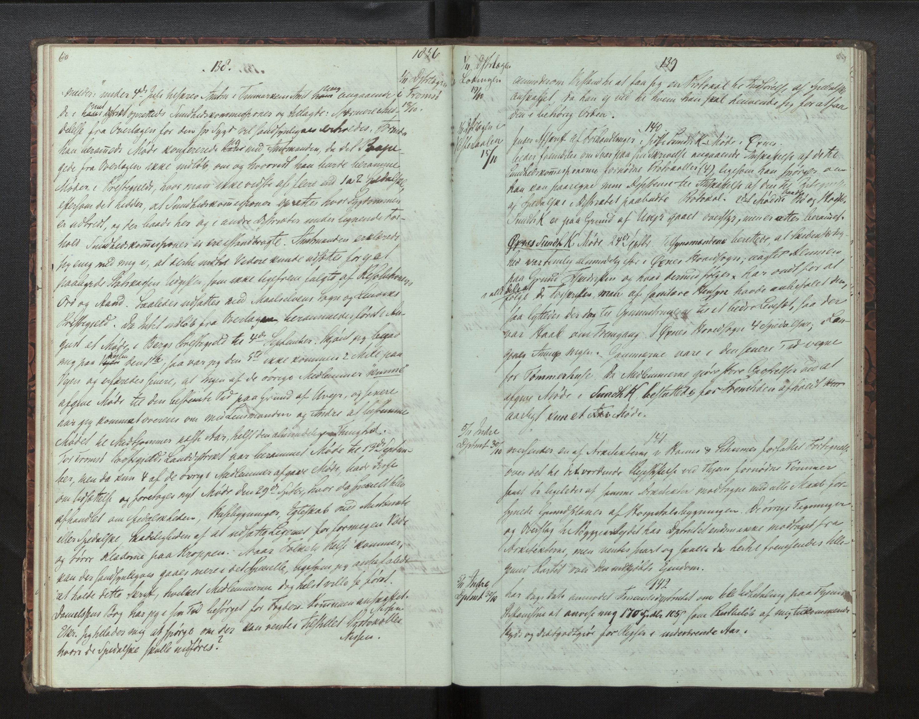 Lepraarkiver - Overlegen for den spedalske sykdom, AV/SAB-A-61001/B.c/L0001: Journal, 1854-1859, p. 60-61